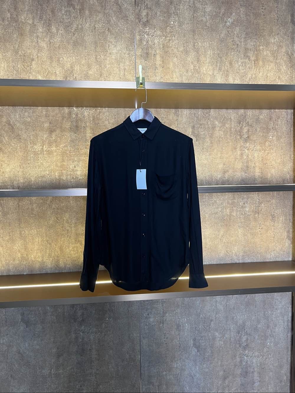 Saint Laurent Paris Saint Laurent Solid Long Sleeve Shirt Size S Size US S / EU 44-46 / 1 - 1 Thumbnail