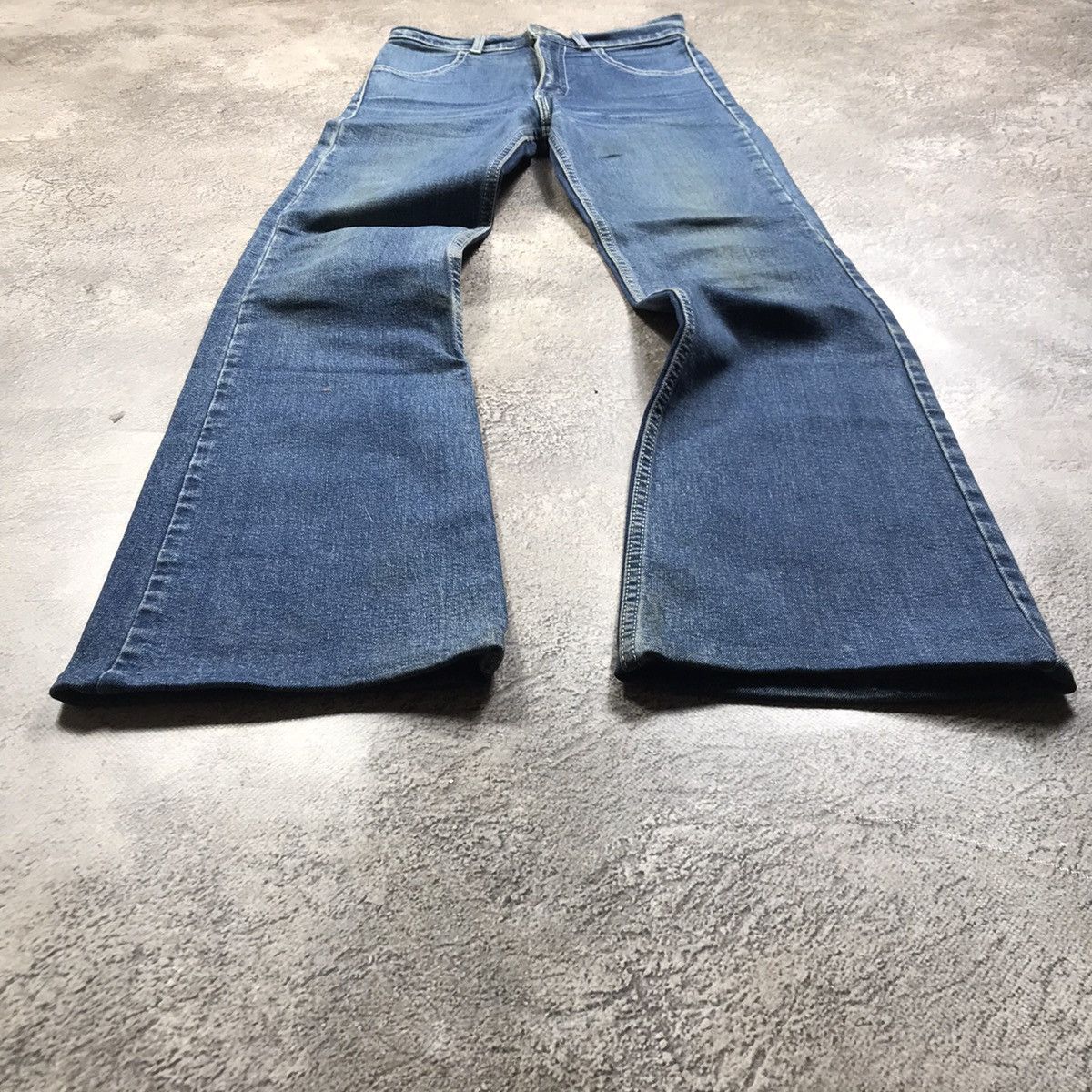 Vintage Vintage 90s Faded Distressed Wide Leg Jeans Grunge Logo 25 Size 25" / US 0 / IT 36 - 1 Thumbnail
