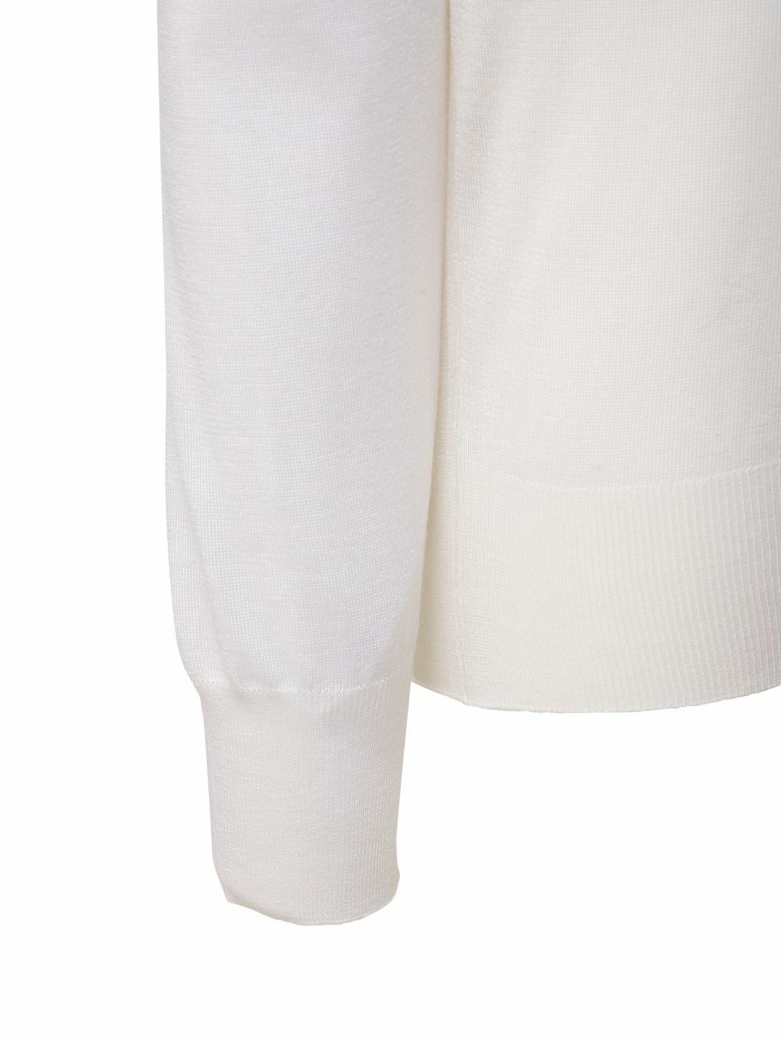 Tom Ford o1y0226 V-neck Sweater in White Size S / US 4 / IT 40 - 3 Thumbnail
