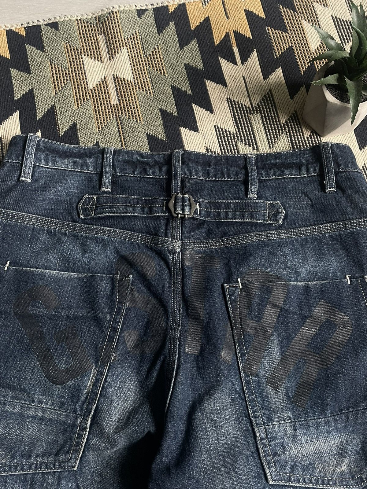 G-Star × Vintage Vintage Y2K G-Star Raw Big Logo Denim Shorts Size US 32 / EU 48 - 4 Thumbnail