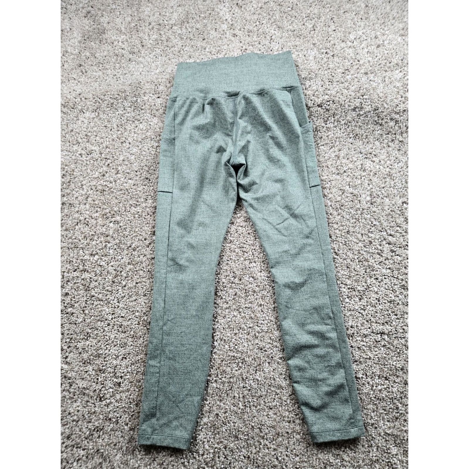 Vintage REI Co-Op Yoga Leggings Womens Small Green Pants Pockets Athletic Gym Size 28" / US 6 / IT 42 - 4 Thumbnail