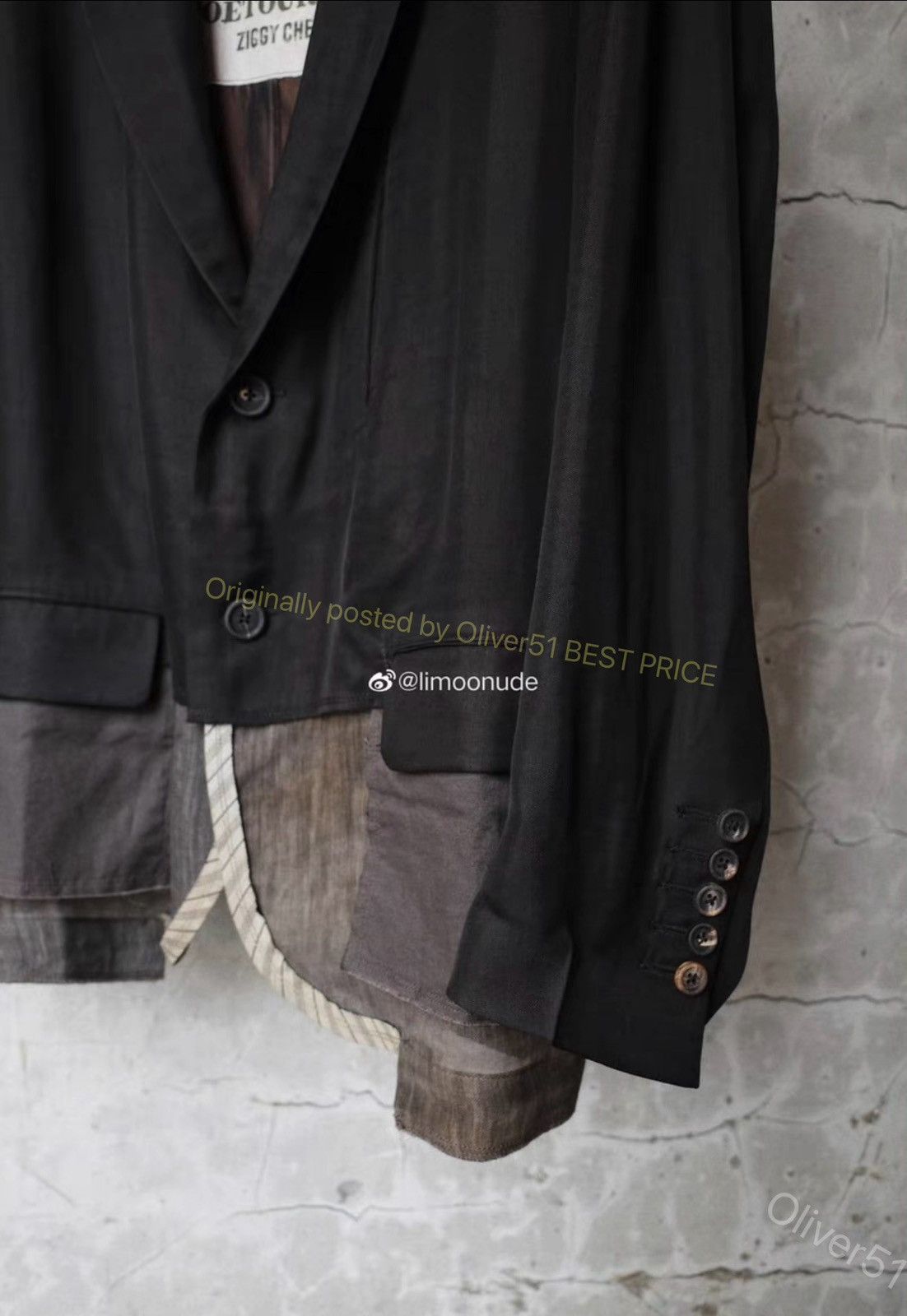 Ziggy Chen Ziggy Chen 23SS Silk‑Spliced Reversible Blazer YYYY17/2610 Size US S / EU 44-46 / 1 - 4 Thumbnail