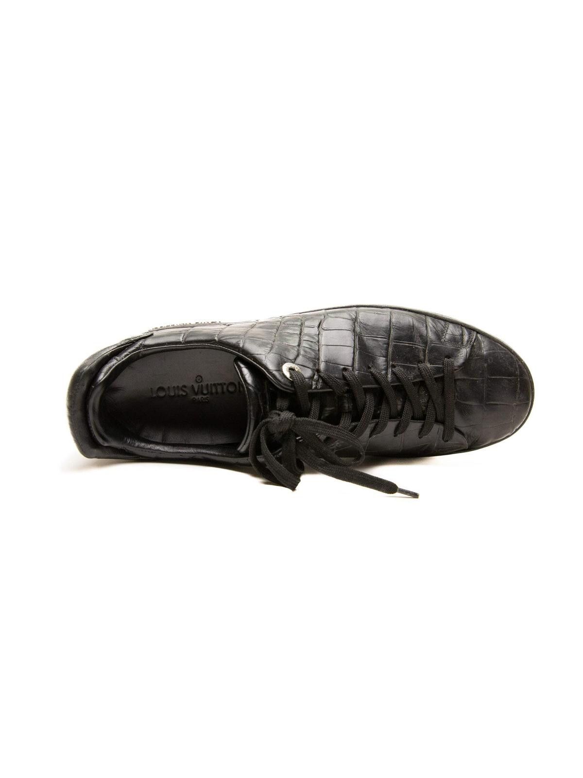 Louis Vuitton Louis Vuitton Frontrow Black Embossed Leather Sneakers Size US 8 / EU 41 - 4 Thumbnail