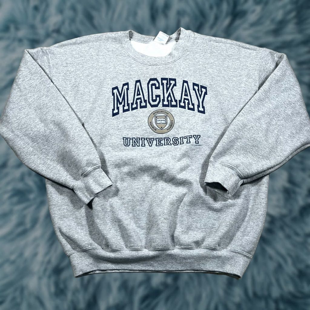 Vintage VINTAGE Mackay University Sweatshirt Sweatshirt XL Men Gray University Y2k Pullover Stain Size US XL / EU 56 / 4 - 1 Thumbnail