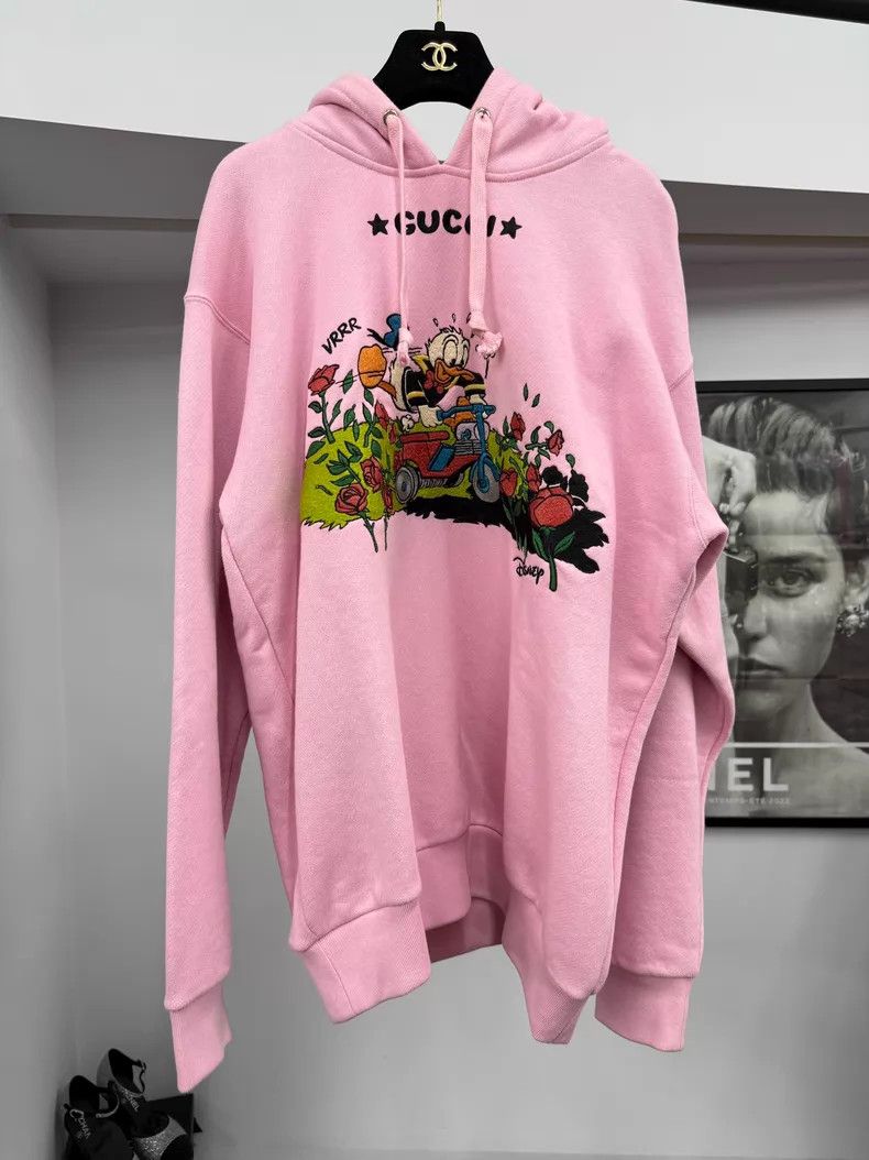 Gucci Gucci Pink embroidered printed hooded sweatshirt Size S / US 4 / IT 40 - 1 Thumbnail