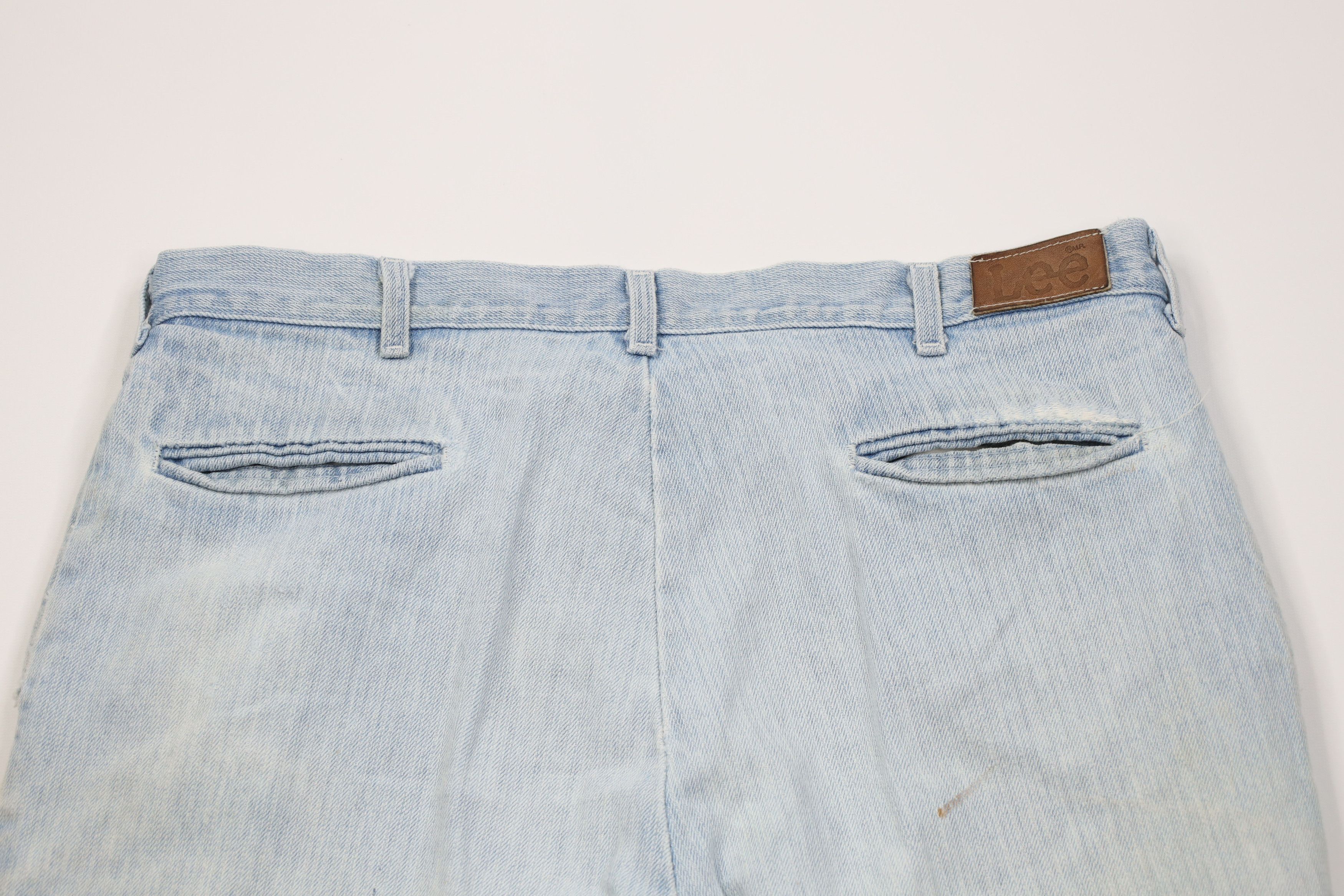 Lee Vintage 90s Lee Striped Wide Leg Denim Jeans Blue USA Size US 36 / EU 52 - 13 Thumbnail