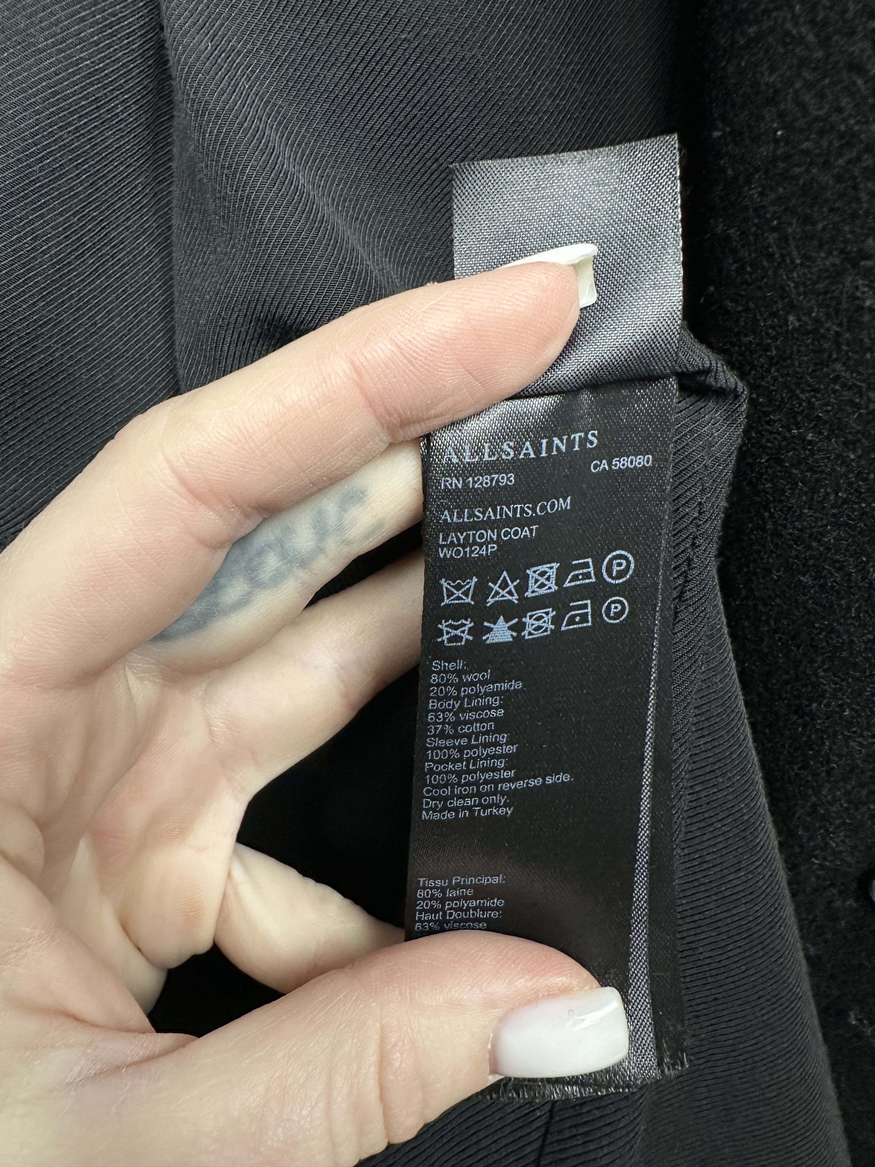 Allsaints Allsaints Womens Layton Wool Coat Jacket Size L / US 10 / IT 46 - 4 Thumbnail