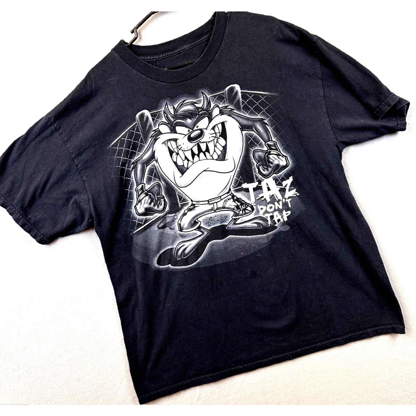 Vintage Taz Don't Tap Mens XL MMA Acme Tasmanian Devil Cotton Tee Animation Cartoon Taz Don't Tap Tee Mens XL Cotton Tee Black Size US XL / EU 56 / 4 - 2 Thumbnail
