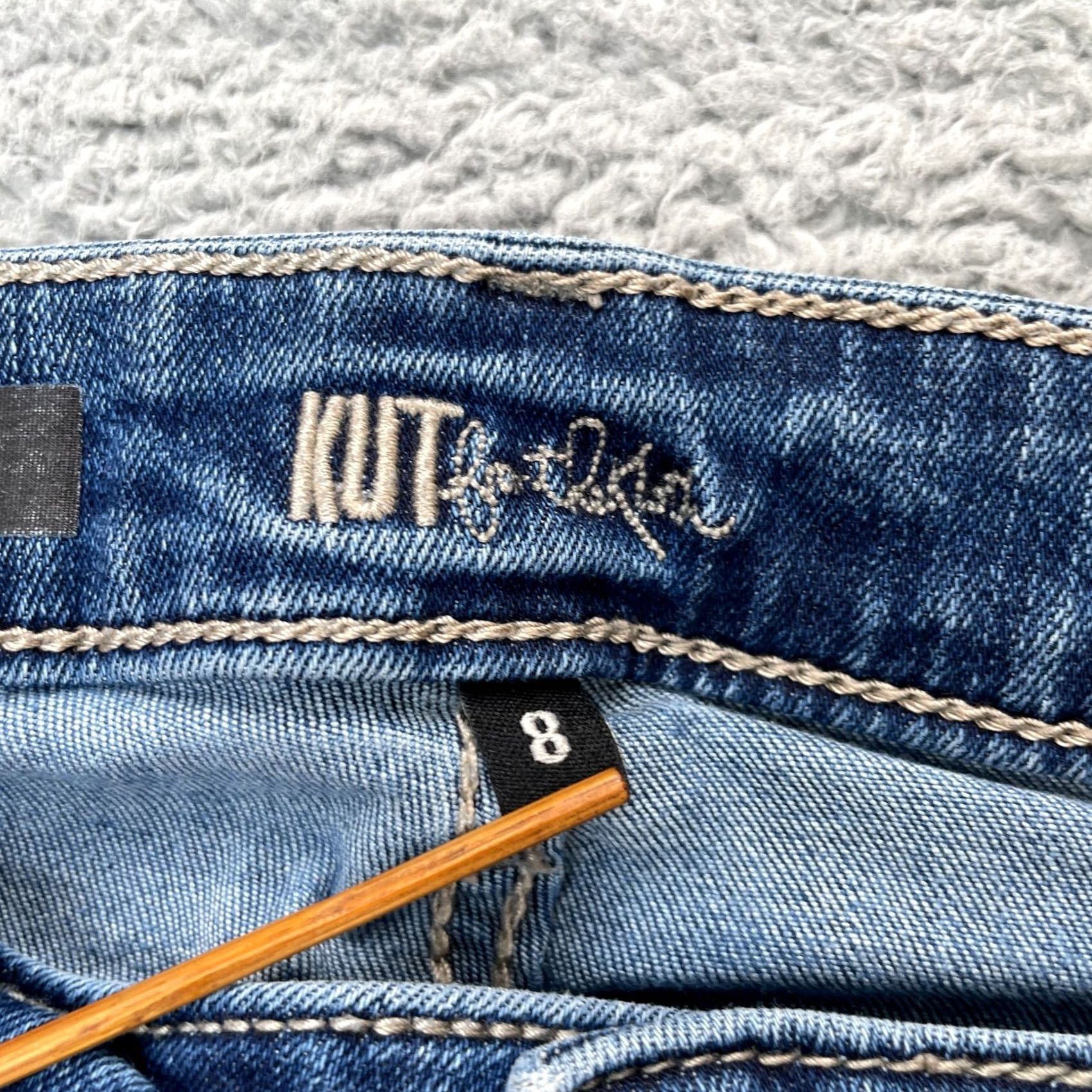 Vintage Kut From The Kloth Jeans Womens 8 Blue Skinny Leg Stretch Distressed Toothpick Size 30" / US 8 / IT 44 - 3 Thumbnail