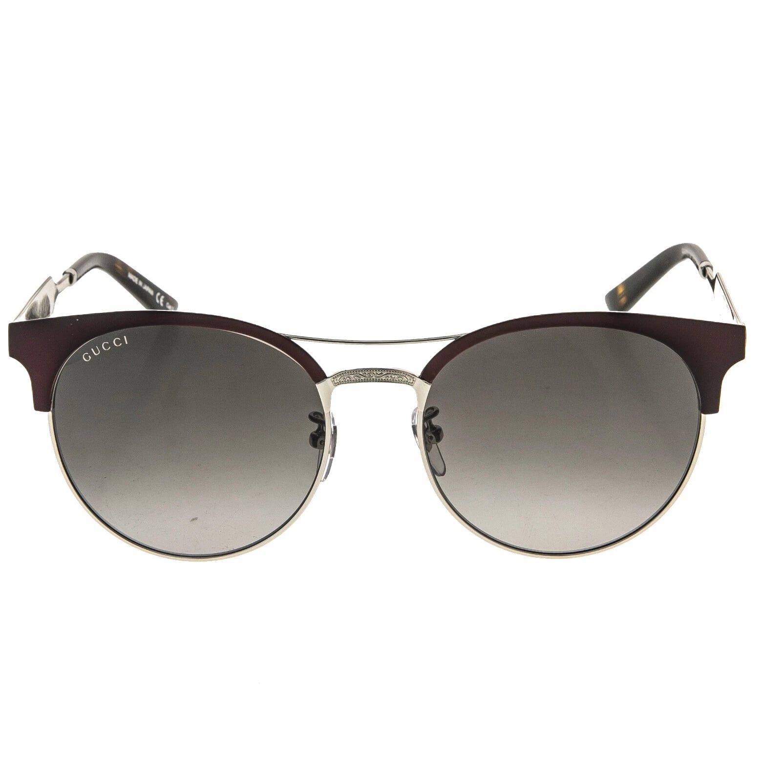 Gucci GUCCI 0075 GG0075S Silver Burgundy Metal Sunglasses 004 Size ONE SIZE - 10 Thumbnail