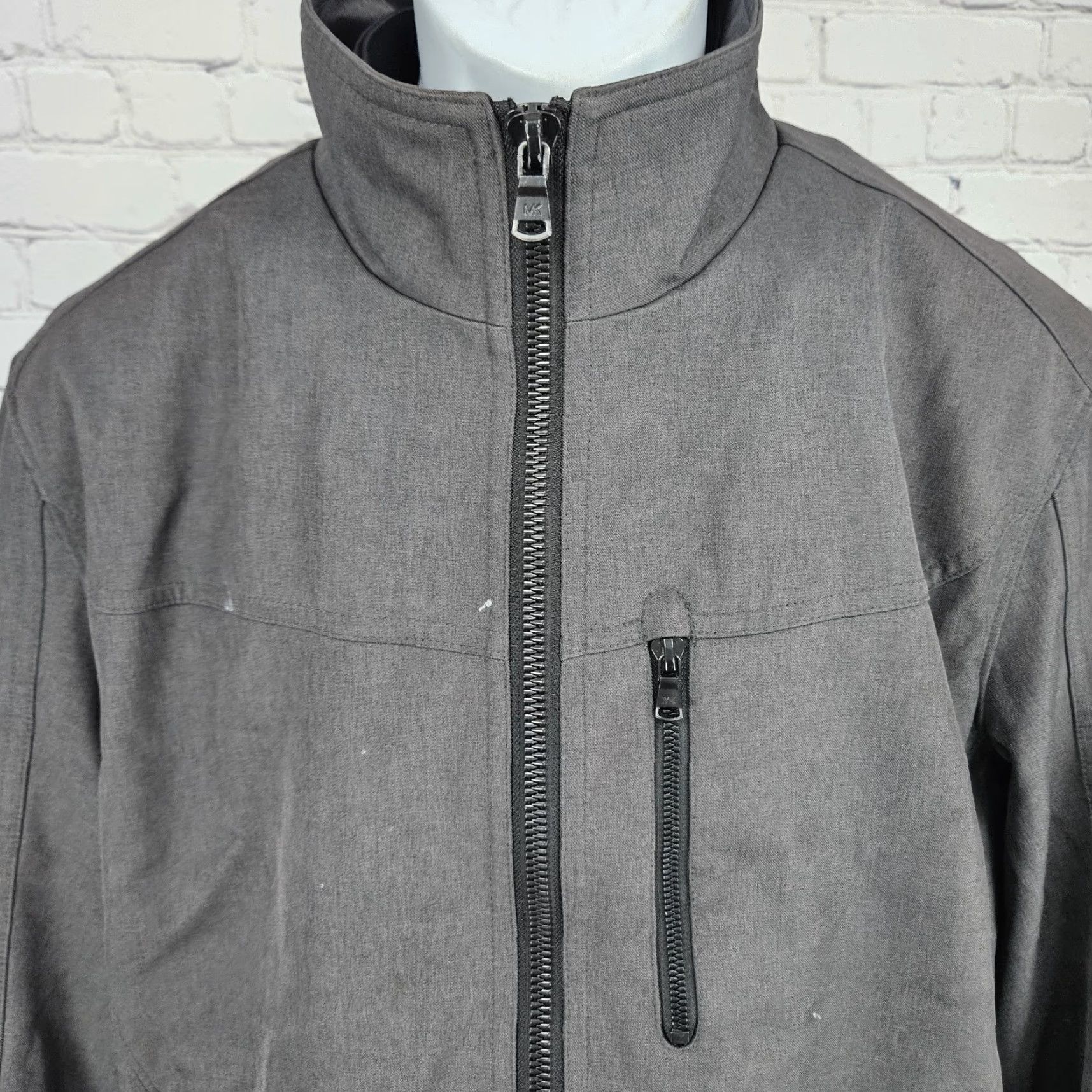 Michael Kors Michael Kors Grey Full Zip Removable Liner Stand Up Collar Jacket Large L Mens Windbreaker Casual, Travel, Workwear Size US L / EU 52-54 / 3 - 5 Thumbnail