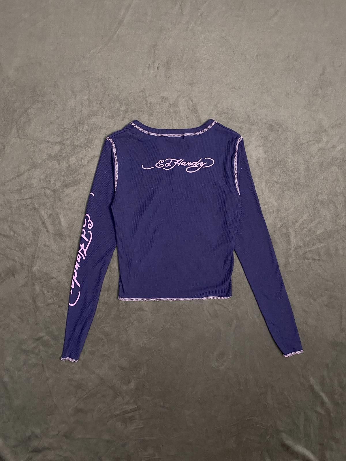 Ed Hardy Rare Ed Hardy Rose Graphic Top Thermal Long Sleeve Medium Size M / US 6-8 / IT 42-44 - 8 Thumbnail