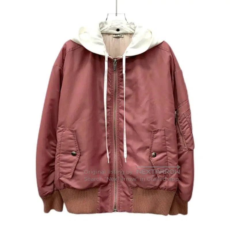 Miu Miu Miu Miu Pink Women's Jacket with Hood . Size L / US 10 / IT 46 - 1 Thumbnail