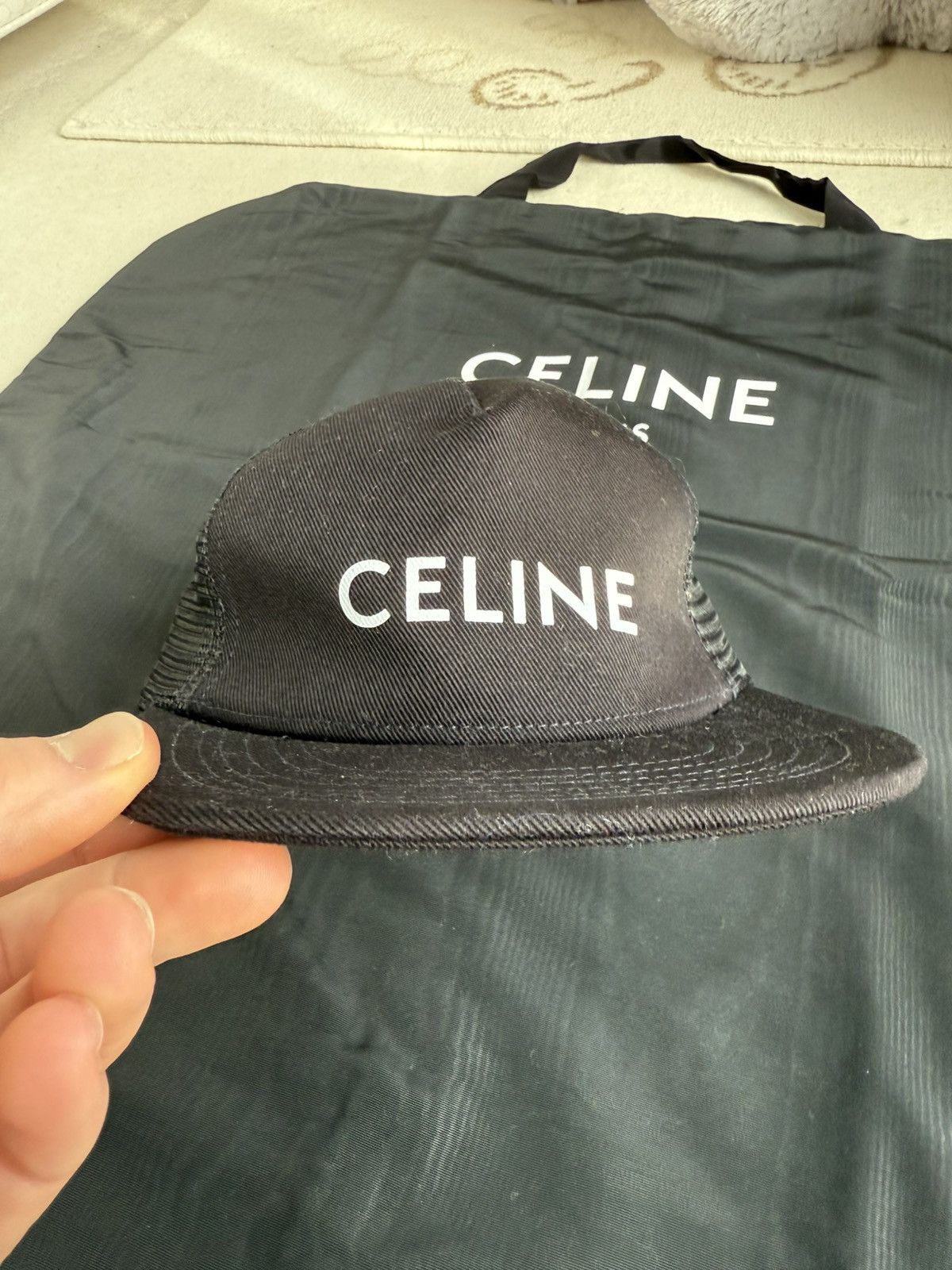 Celine SS21 Celine snapback trucker logo black cap hat Hedi Slimane Size ONE SIZE - 6 Thumbnail