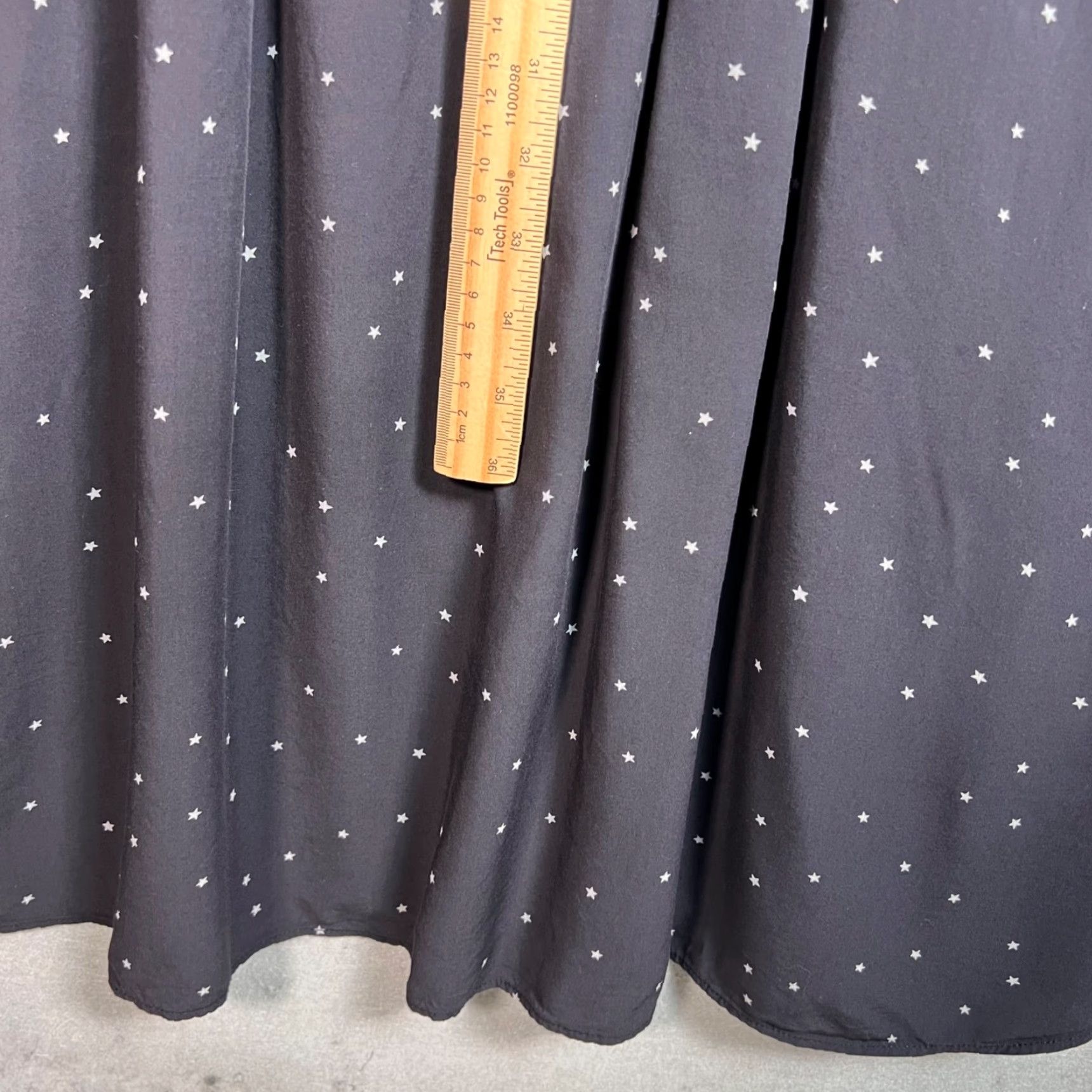 Madewell Madewell Dress Woman Midi Black Long-Sleeve Star Print Polyester Blend Size M / US 6-8 / IT 42-44 - 7 Thumbnail