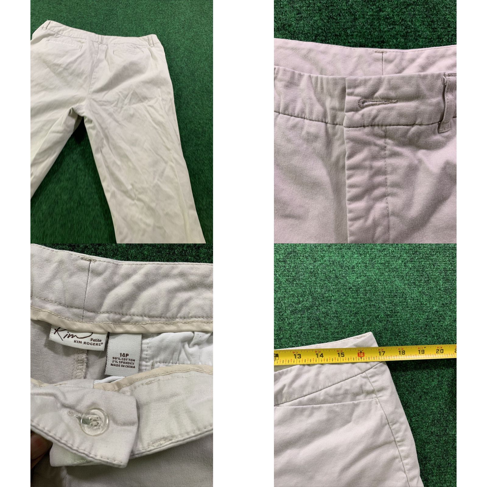 Vintage Women's Khaki Capris Pants Size Petite 14 Casual Career Capris Kim Rogers Size 36" / US 14 / IT 50 - 8 Thumbnail