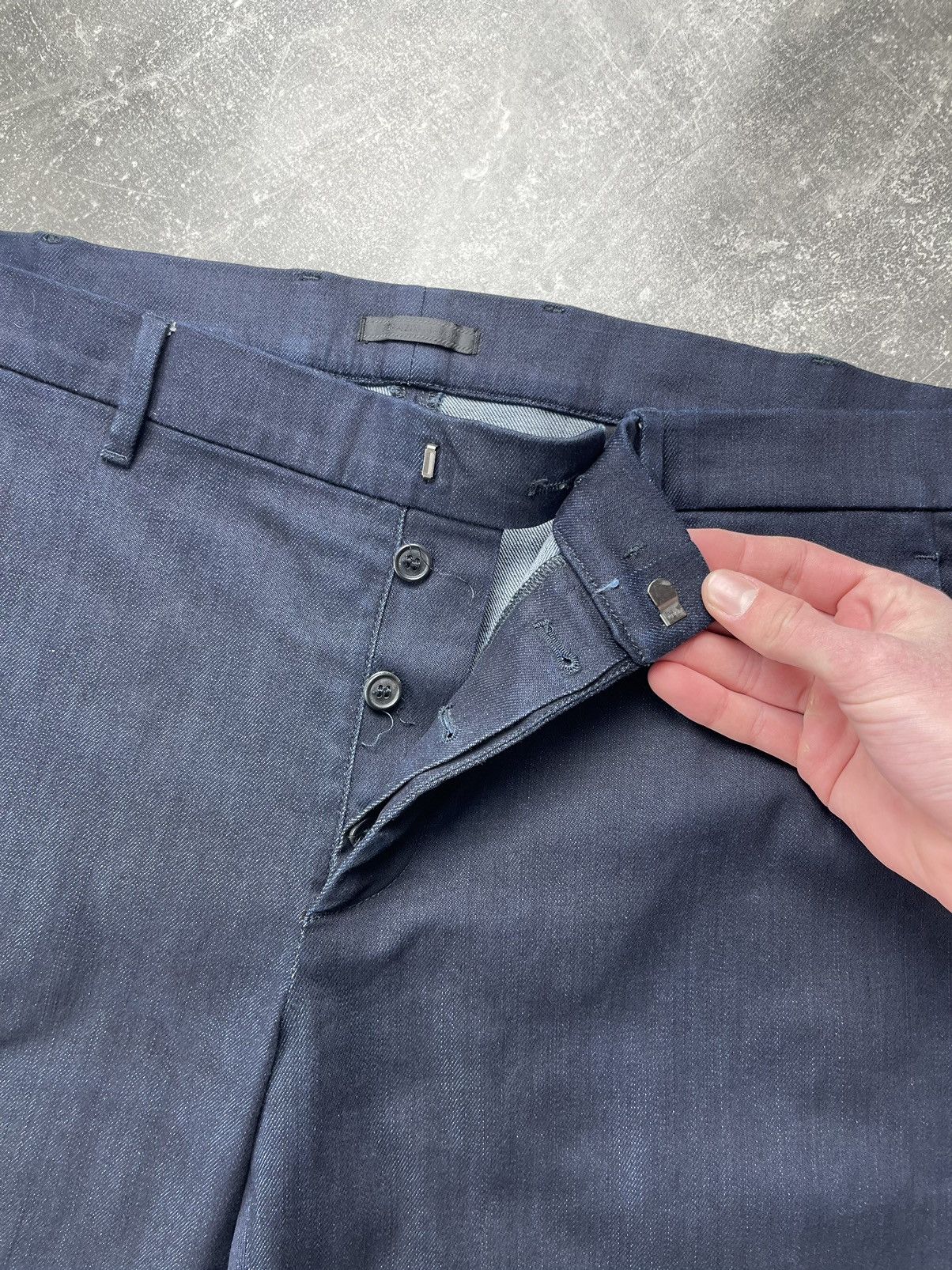 Prada Prada Black Tab Navy Cotton Slim Trousers Dark Blue Size 38 Size US 38 / EU 54 - 9 Thumbnail