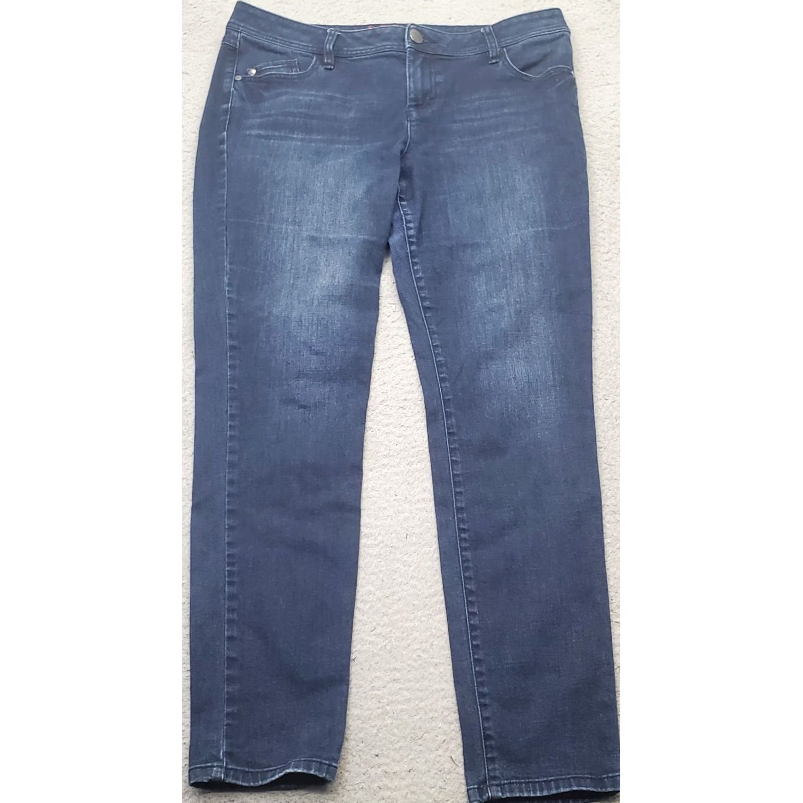 Vintage ELLE Womens Jeans Skinny Blue Denim Stretch 12 Paris New York Tokyo Vintage: No 28.25" Inseam 5-Pocket Waist 33.5" 38.5" Outseam Regular Size 34" / US 12 / IT 48 - 2 Thumbnail