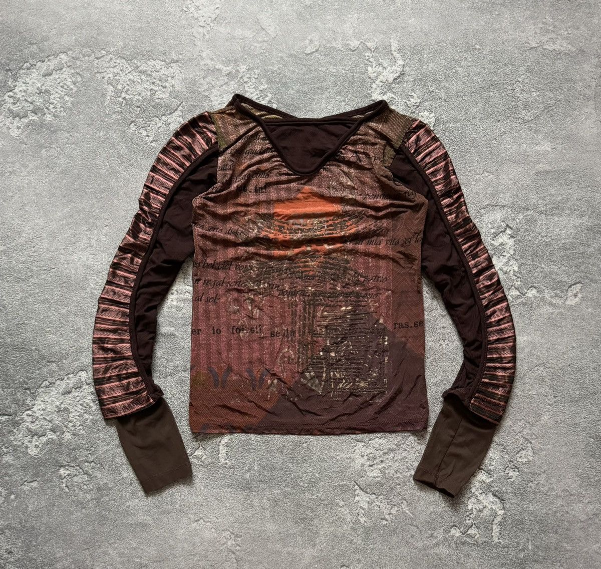 Jean Paul Gaultier × Vintage Save the queen all printed top long sleeve mesh blouse shirt Size M / US 6-8 / IT 42-44 - 5 Thumbnail