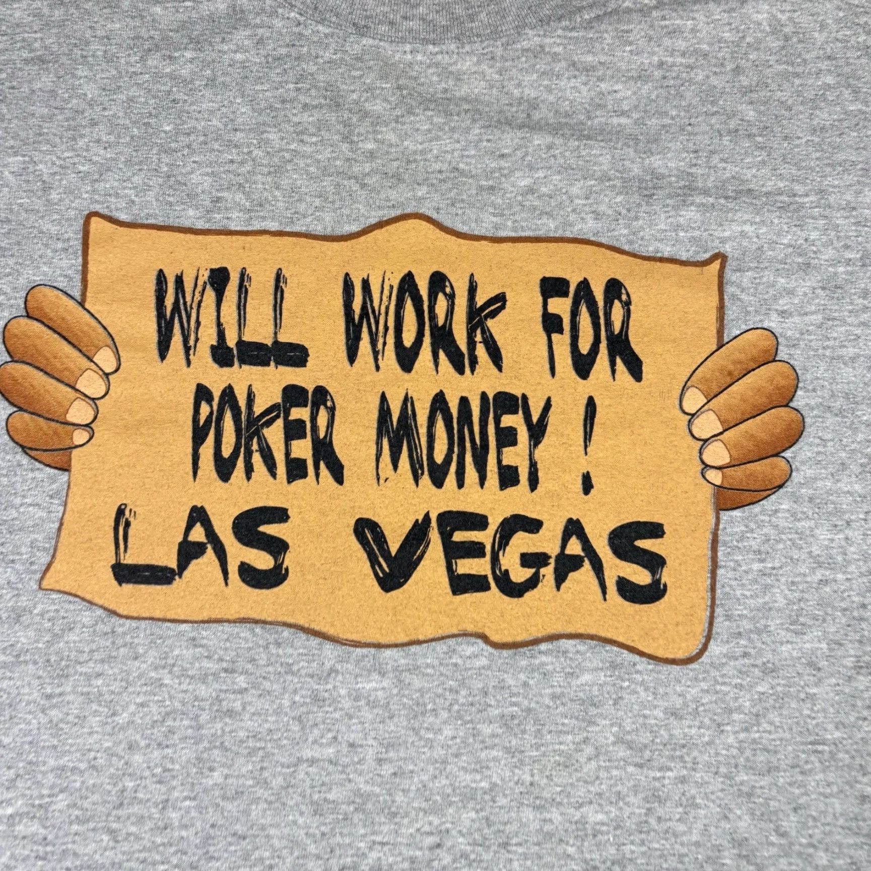 Anvil VINTAGE Poker Las Vegas Casino Funny Quote T Shirt Adult XL Gray Anvil Cotton Men's Regular Short Sleeve Crew Neck Humor Comedy Rio 90s Size US XL / EU 56 / 4 - 6 Thumbnail