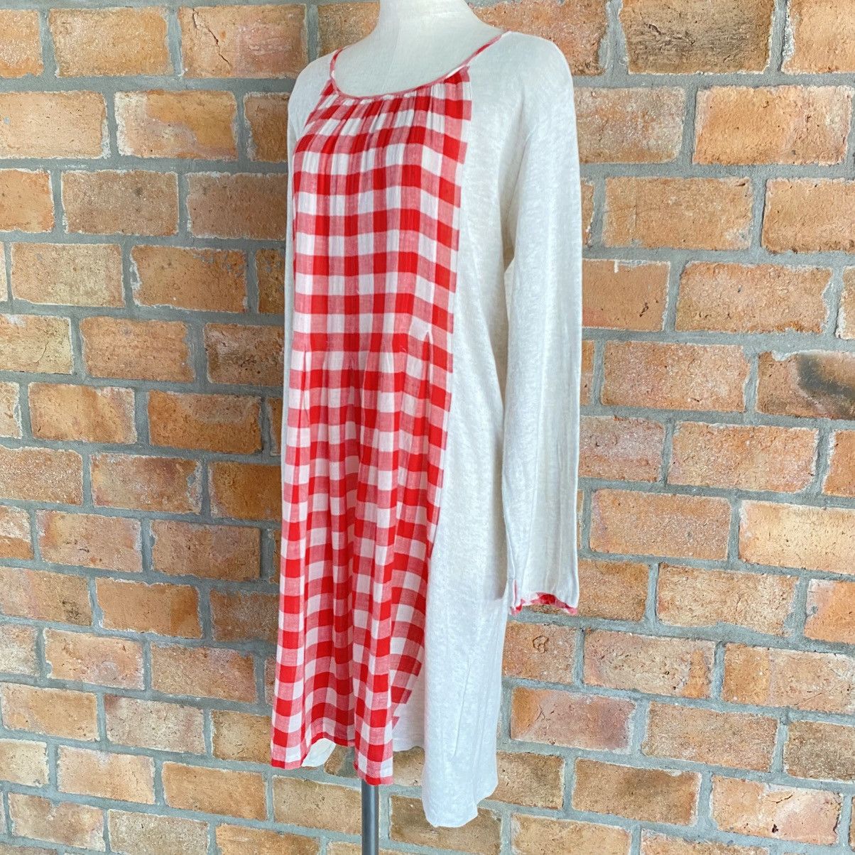 45rpm Red Gingham Panel Long-Sleeve Dress Size XS / US 0-2 / IT 36-38 - 16 Thumbnail