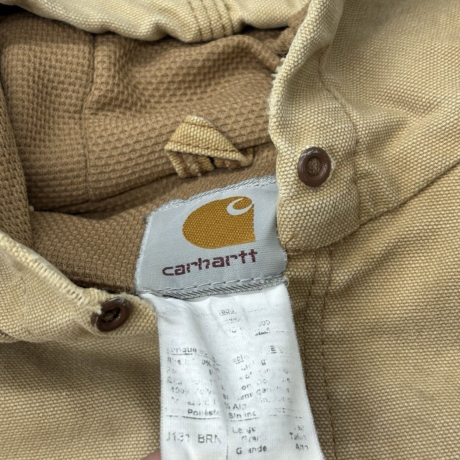 Carhartt Carhartt Tan Khaki Brown Hooded Workwear Jacket Mens L Brand Size US L / EU 52-54 / 3 - 6 Thumbnail