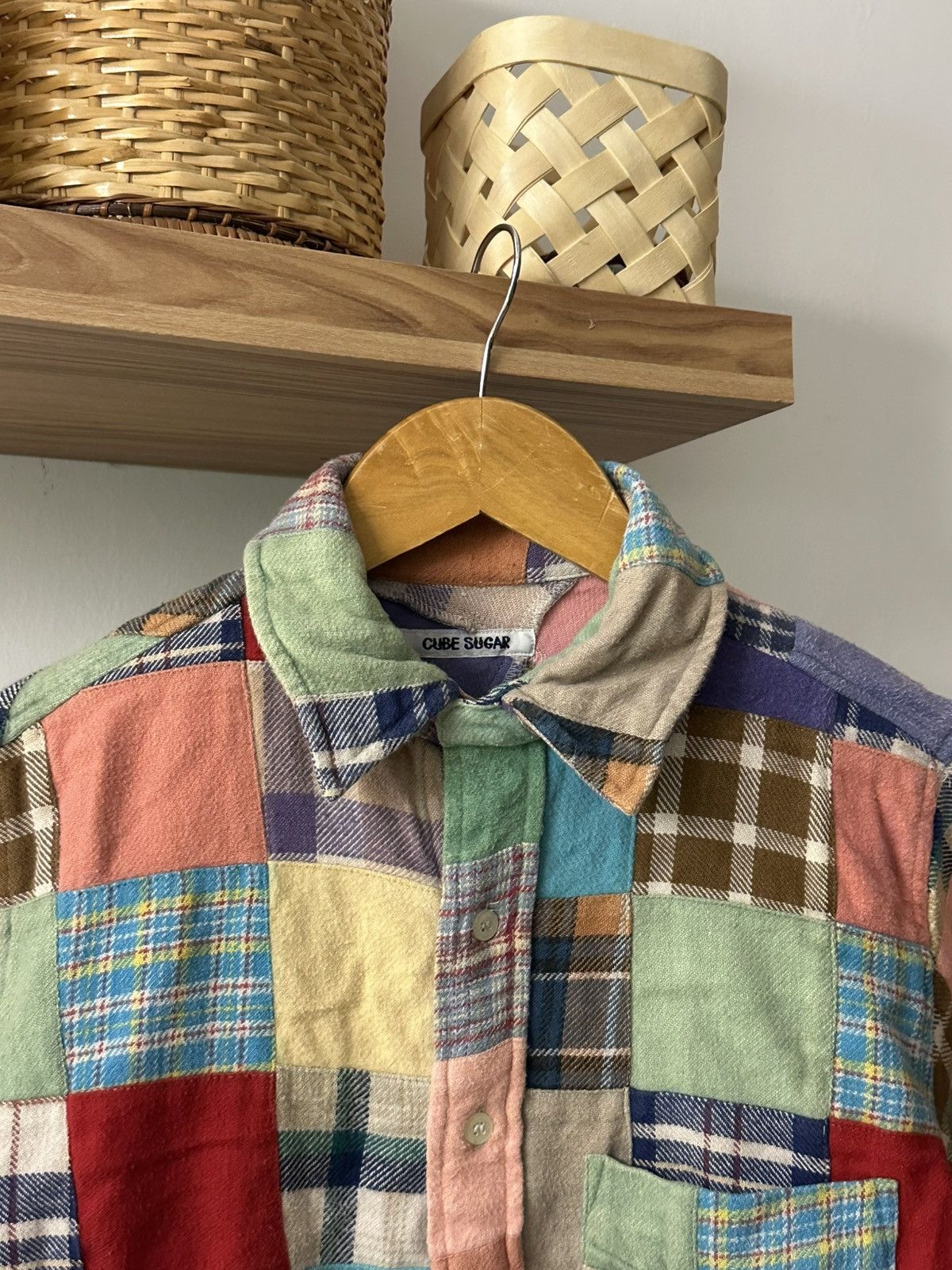 Japanese Brand × Sugar Cane Cube Sugar Japan Patchwork Single Pocket Button Up Shirt Size US M / EU 48-50 / 2 - 4 Thumbnail