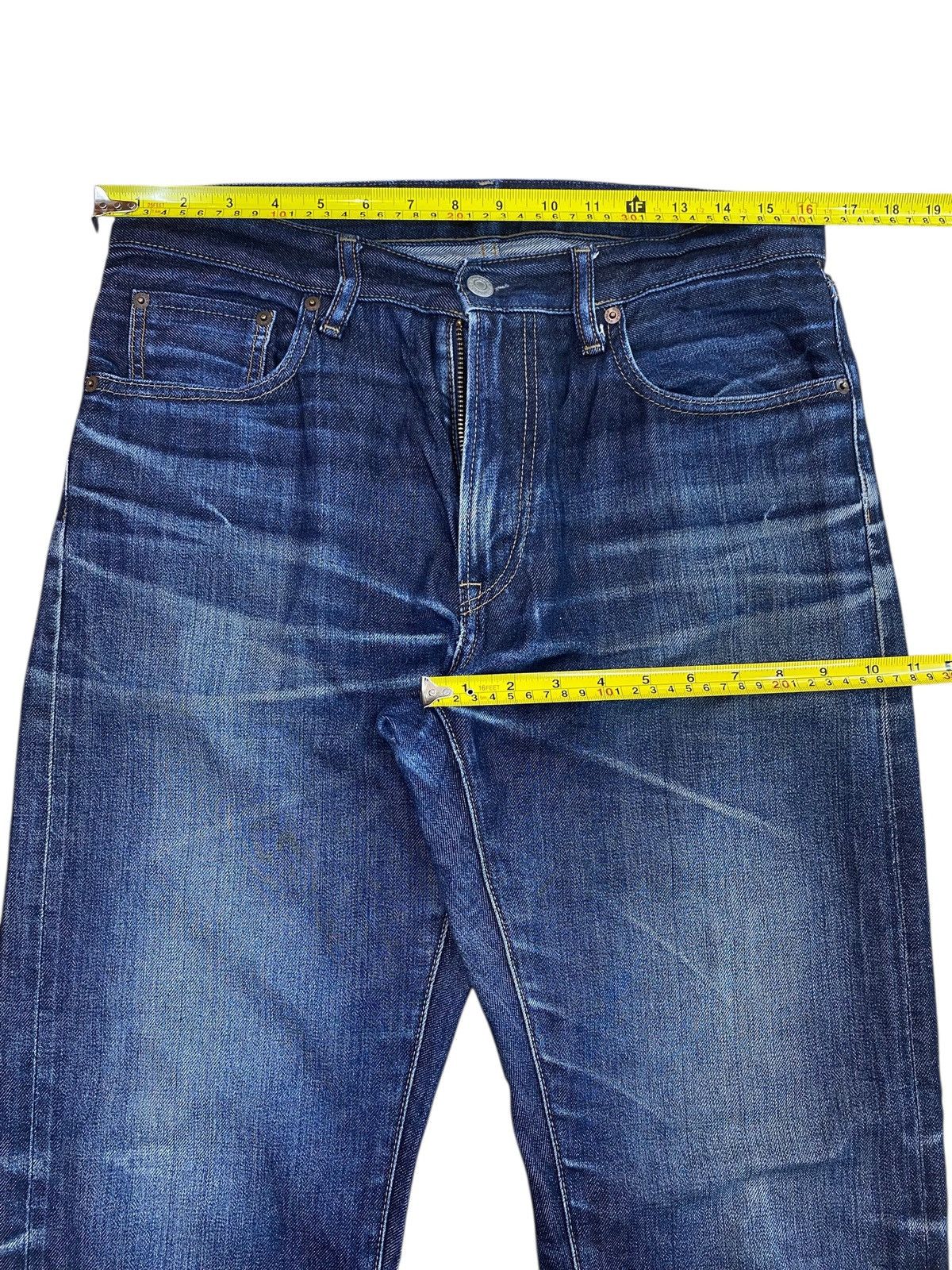 Uniqlo Uniqlo X Selvedge Whiskers Faded Wash Style Straight Jeans Size US 33 - 10 Thumbnail