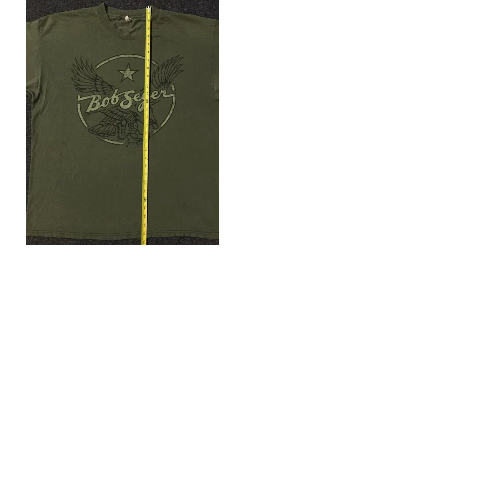 Vintage VINTAGE Bob Seger 2011 Faded Distress Tour Shirt XL Concert Rock Eagle Grunge 90s T-Shirt Men XL Green Graphic Tee Band Rock N Roll 80s 90s Size US XL / EU 56 / 4 - 11 Thumbnail