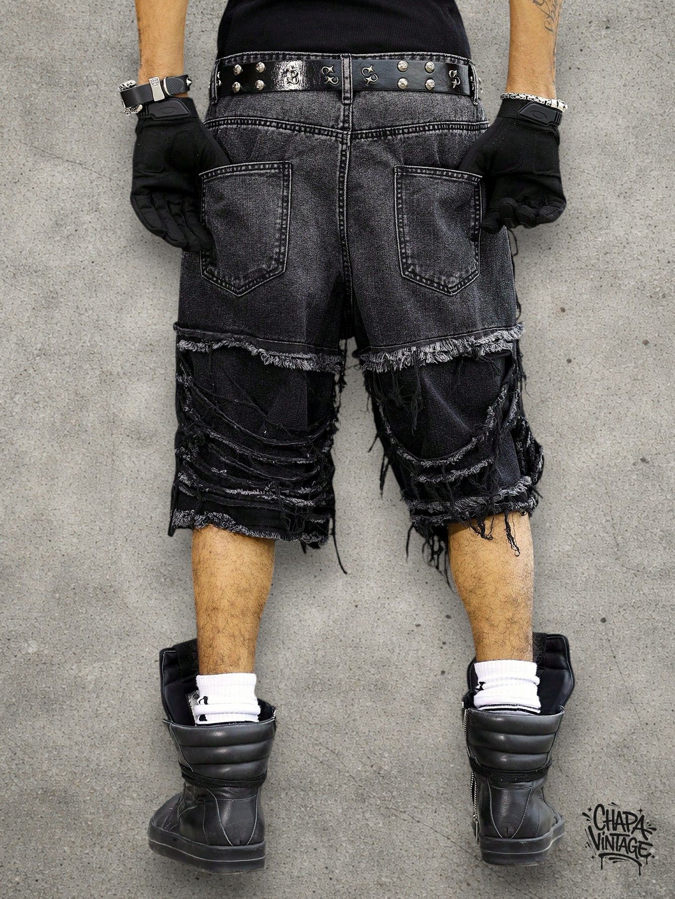 Japanese Brand Ripped opium goth shorts Size US 32 / EU 48 - 4 Thumbnail