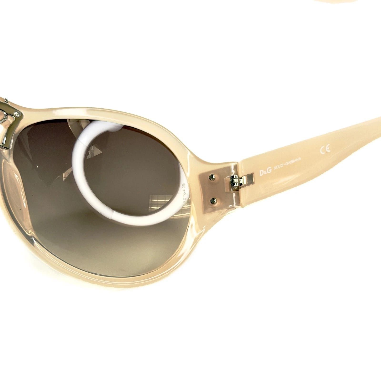 Dolce & Gabbana Dolce & Gabbana DG8048 Beige Oversized Round Vintage 8048 Size ONE SIZE - 7 Thumbnail