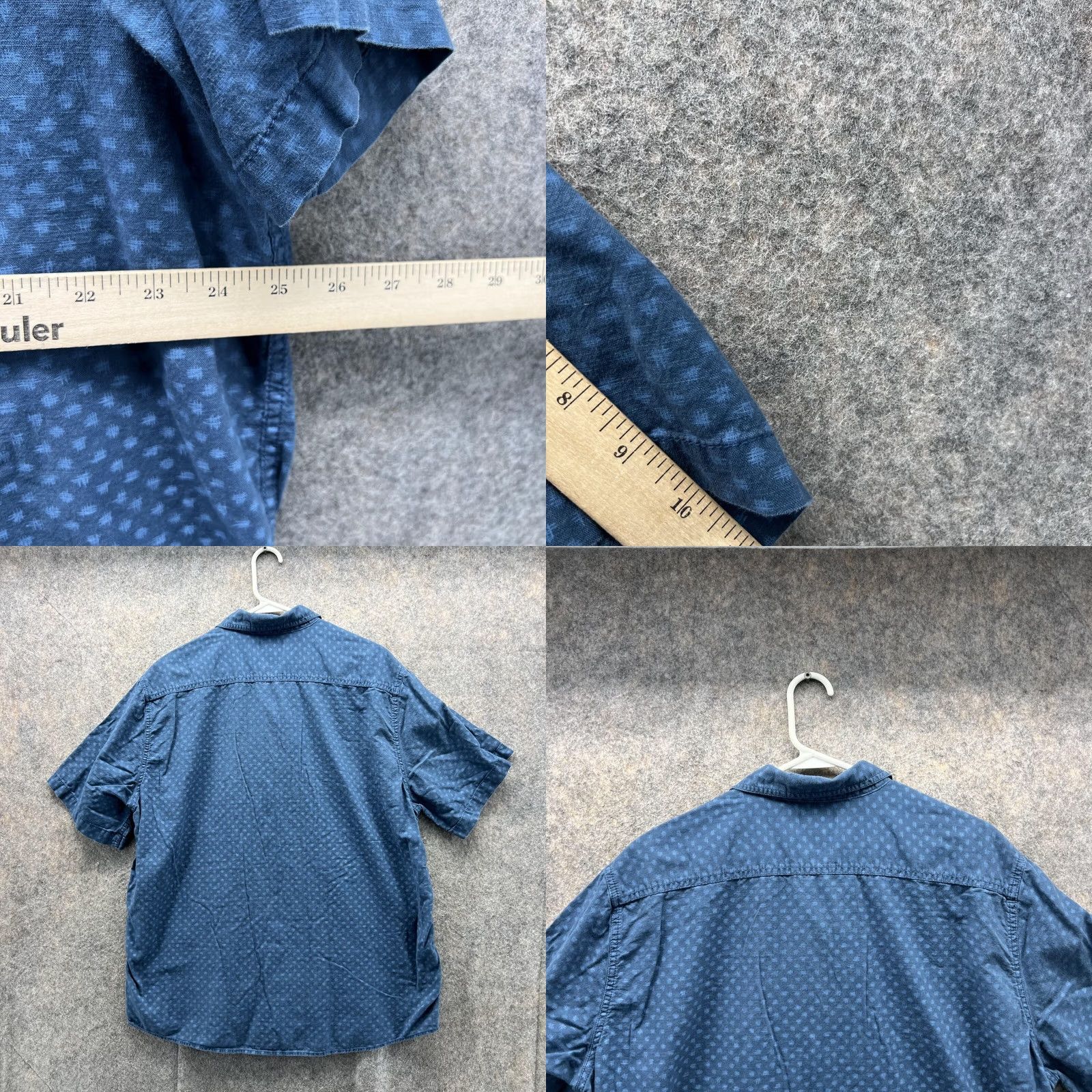 Vintage VINTAGE Woolrich Shirt Men XL Blue Casual Button-Down Short Sleeve Dots Pattern World? Size US XL / EU 56 / 4 - 8 Thumbnail
