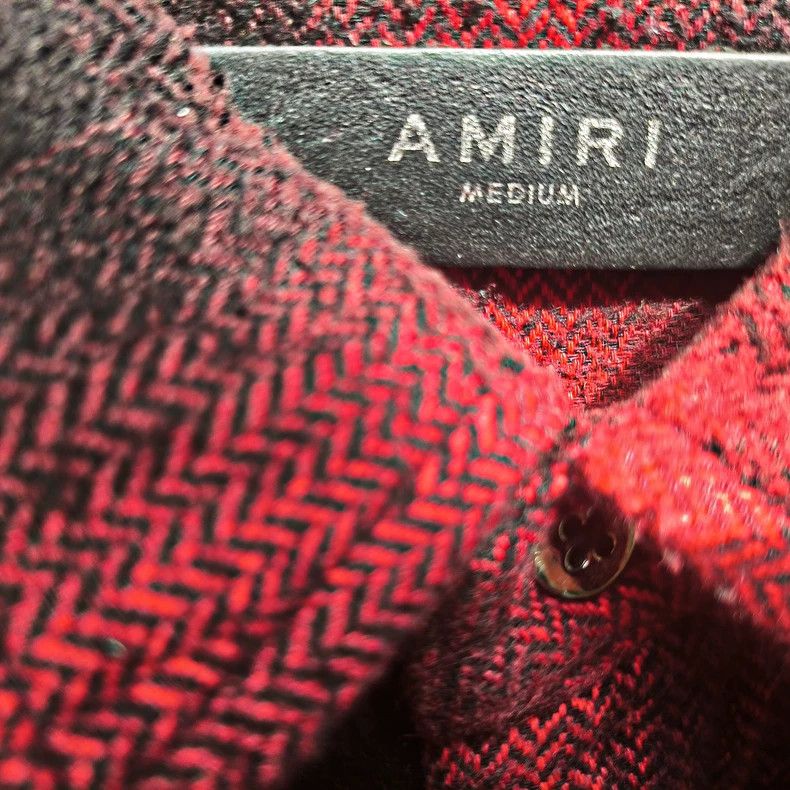 Amiri Amiri Flannel Black and Red Plaid Fringed Shirt Size US M / EU 48-50 / 2 - 2 Thumbnail
