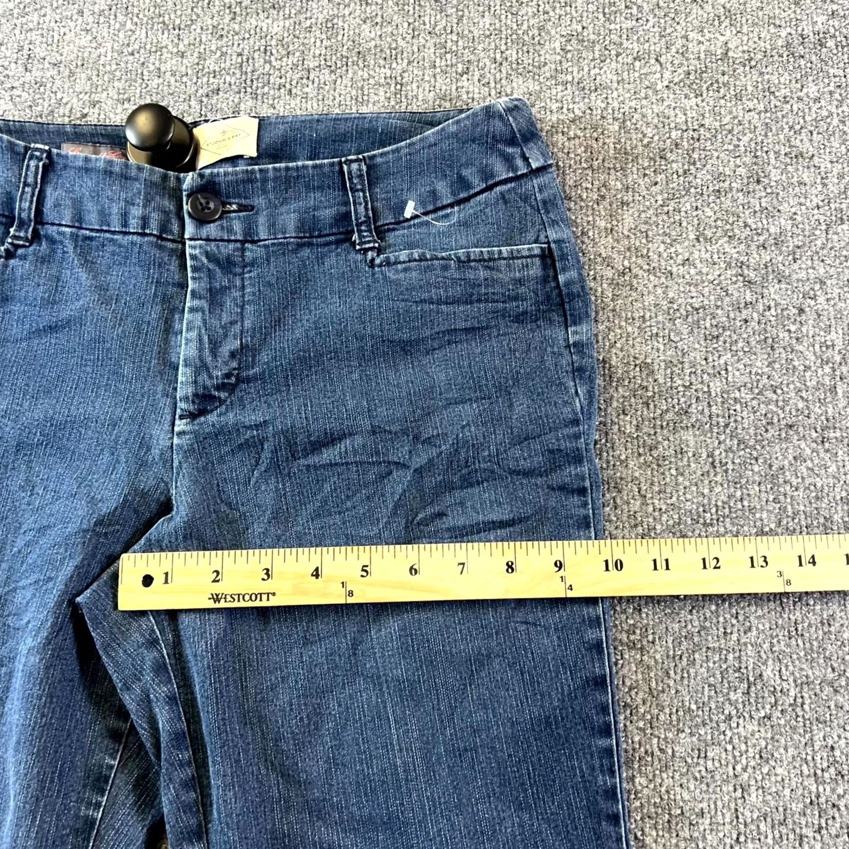 Vintage St. John's Bay Straight Jeans Women's 8P Cotton Denim Workwear Faded Stretch Size 30" / US 8 / IT 44 - 4 Thumbnail