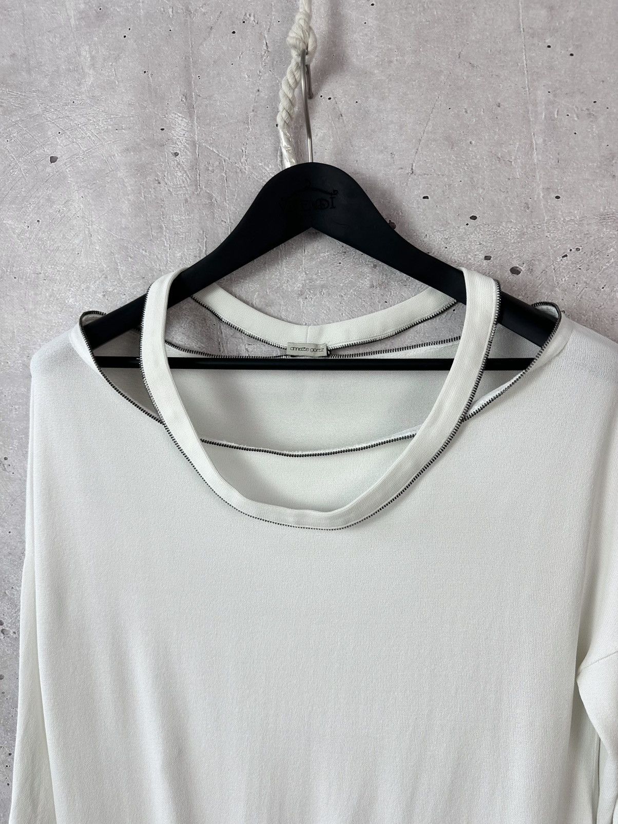 Annette Gortz Annette Gortz Made in Germany Viscose White Zipper Sweater Size S / US 4 / IT 40 - 7 Thumbnail
