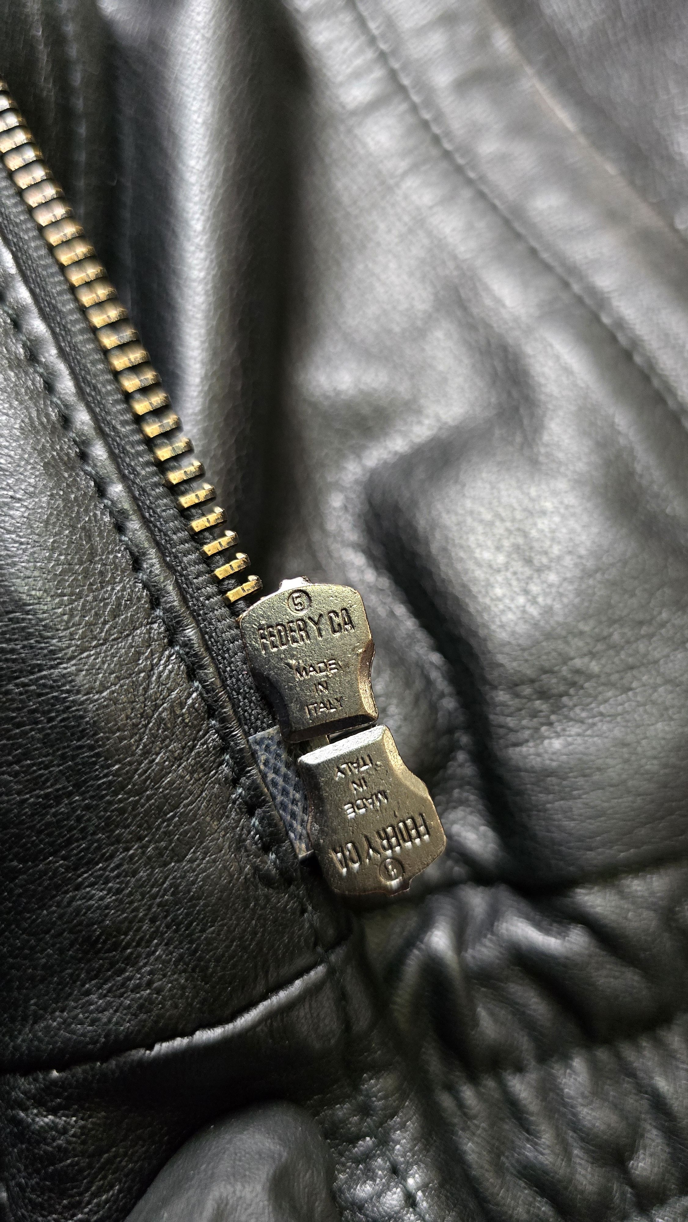 Other Floriani Vera Pelle Leather Bomber Jacket Full Zip Military Size US XL / EU 56 / 4 - 15 Thumbnail