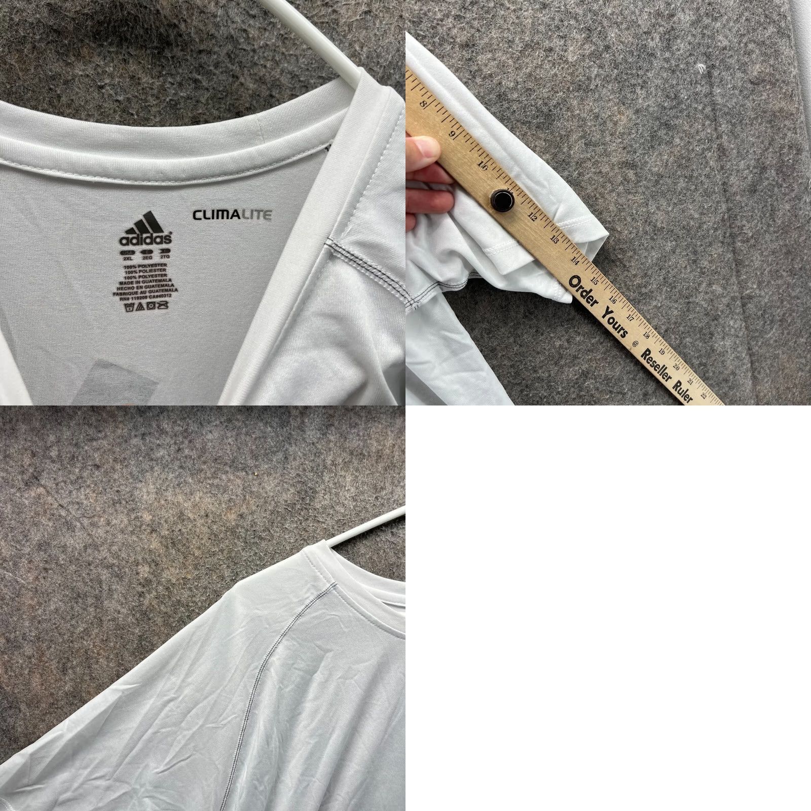 Adidas Adidas Shirt Mens 2XL White Climalite Short Sleeve Polyester Logo Back Trefoil Size US XXL / EU 58 / 5 - 8 Thumbnail