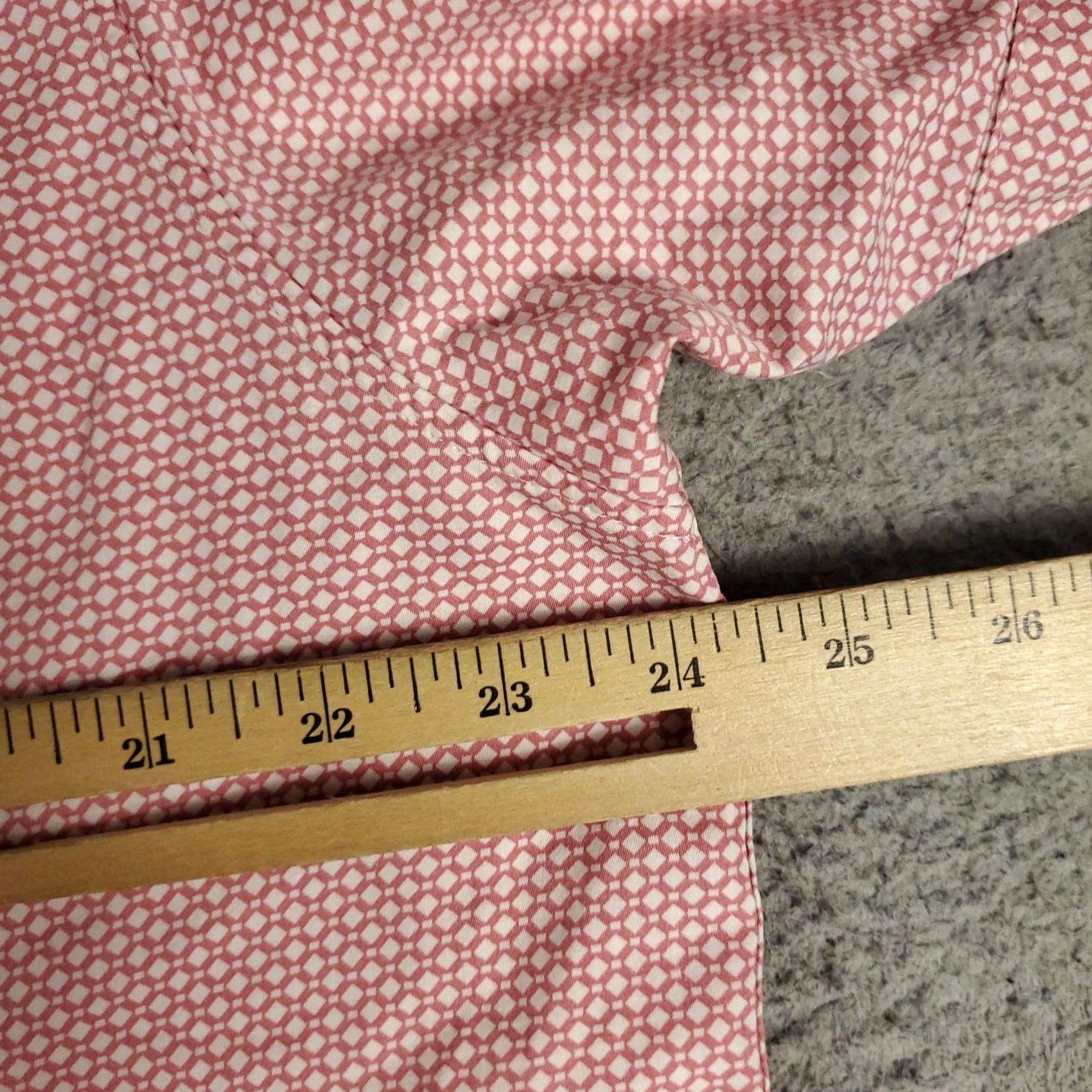 Ted Baker Ted Baker London Mens Pink Geometric Cotton Button-Up Shirt - Size 7 - Short Sleeve Size US M / EU 48-50 / 2 - 5 Thumbnail