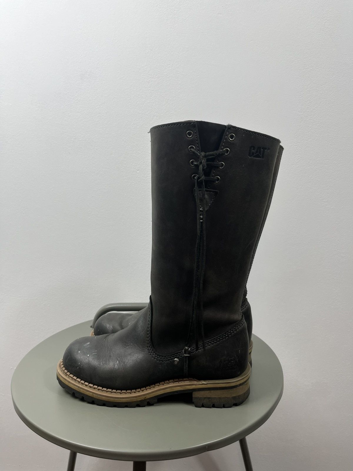 Caterpillar CAT black leather engineer boots rugged work style size 37 Size US 6 / IT 36 - 9 Thumbnail