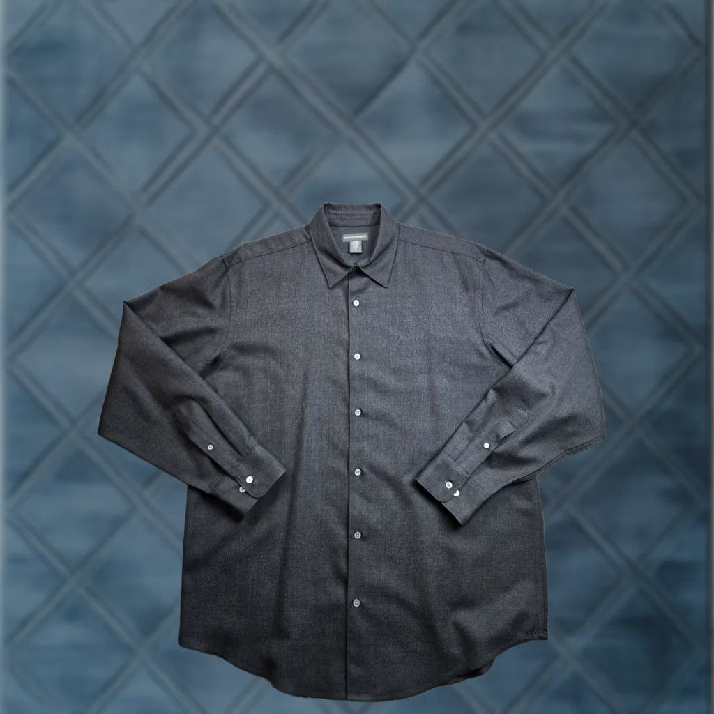 Banana Republic VINTAGE Banana Republic Shirt XL Mens Gray Wool Long Sleeve Button Up Y2K Size US XL / EU 56 / 4 - 1 Thumbnail