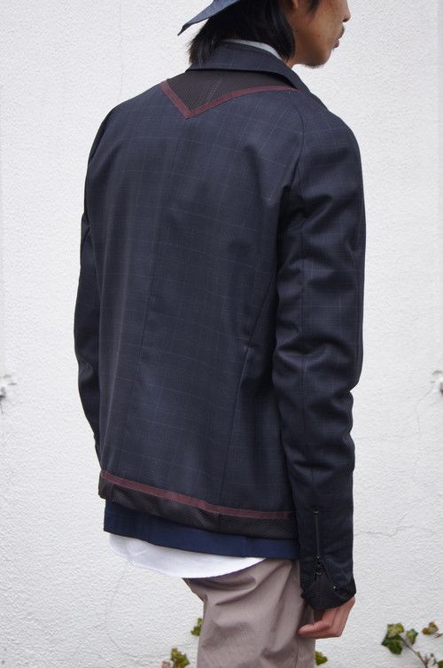Kolor 2015 S/S Kolor Navy Mesh Trim Light Jacket Size US M / EU 48-50 / 2 - 5 Thumbnail