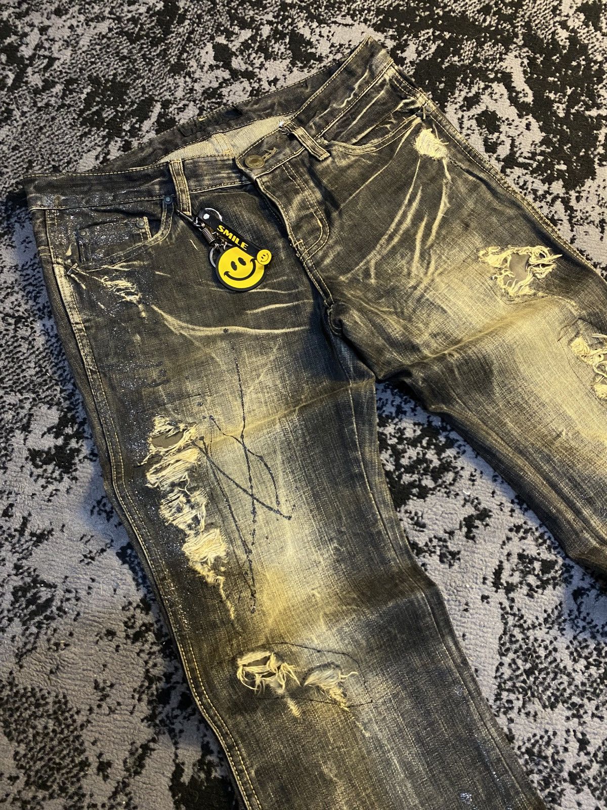 Tornado Mart Buckle Back Fuga Distressed Ifsix Vkei Flared Jeans🔥 Size US 31 - 5 Thumbnail