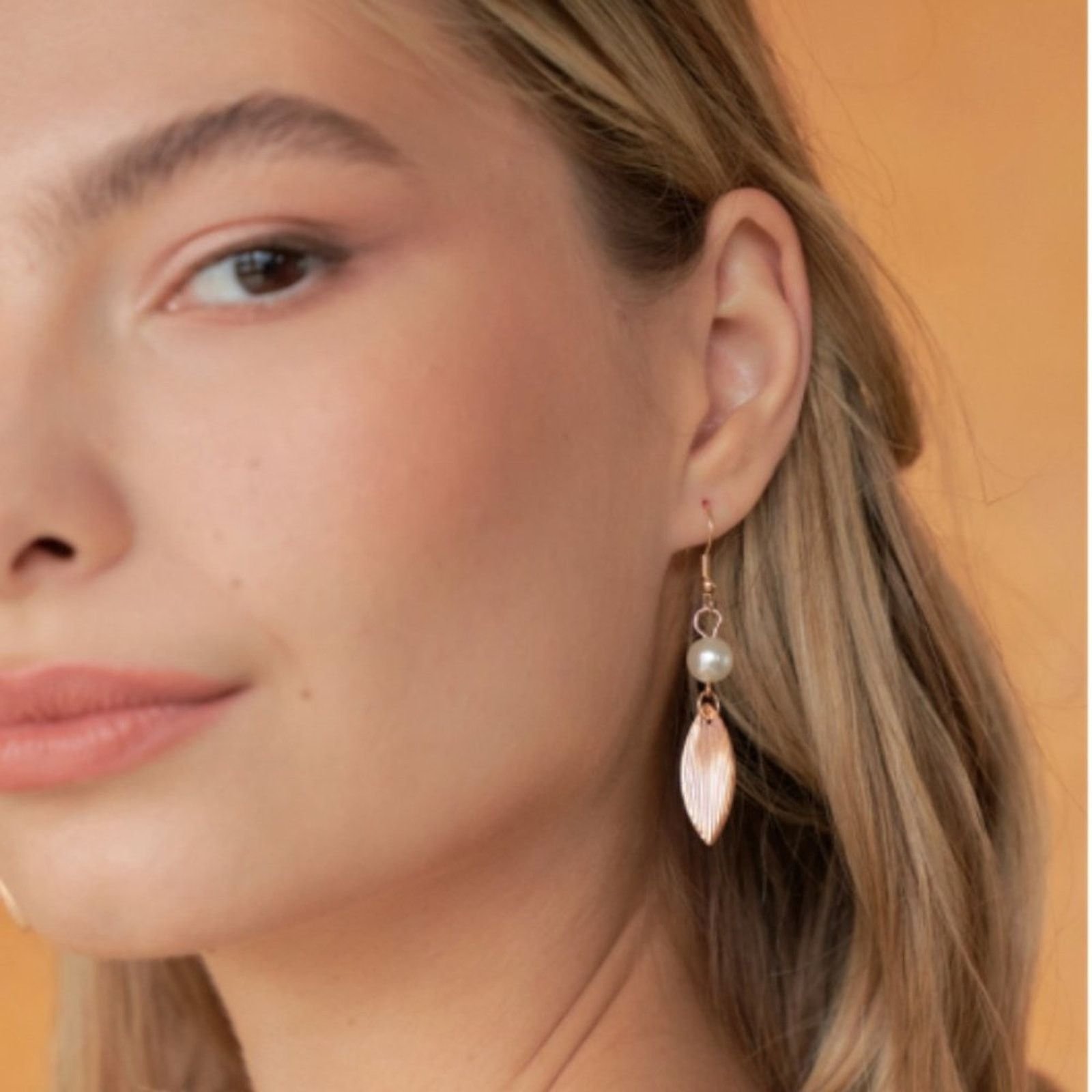 Other Gold & Pearl Feather Drop Earrings Size ONE SIZE - 1 Thumbnail