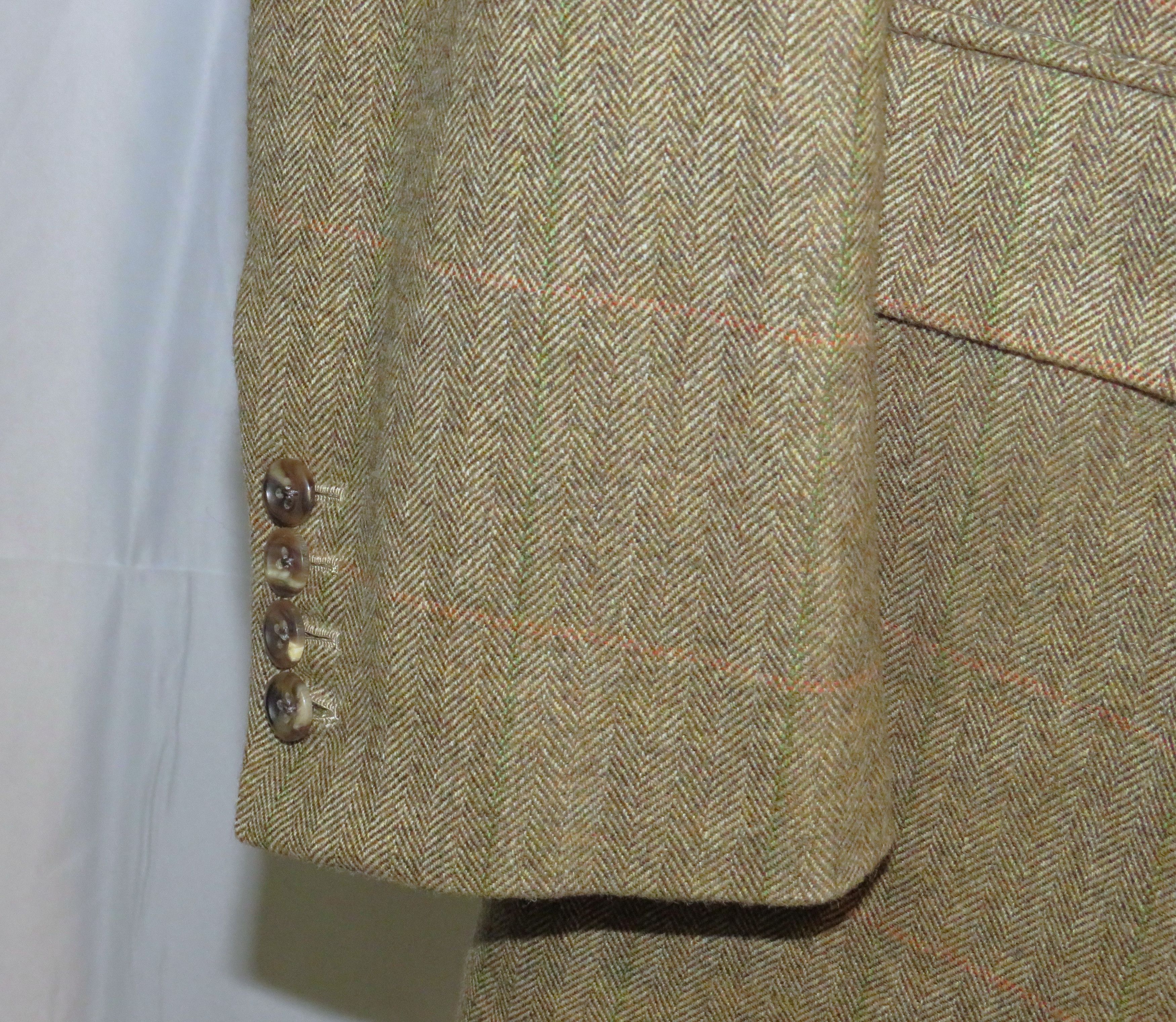 Oxxford Clothes Highest Quality Light Brown HBONE Cashmere Blend Blazer 42L Size 42L - 8 Thumbnail