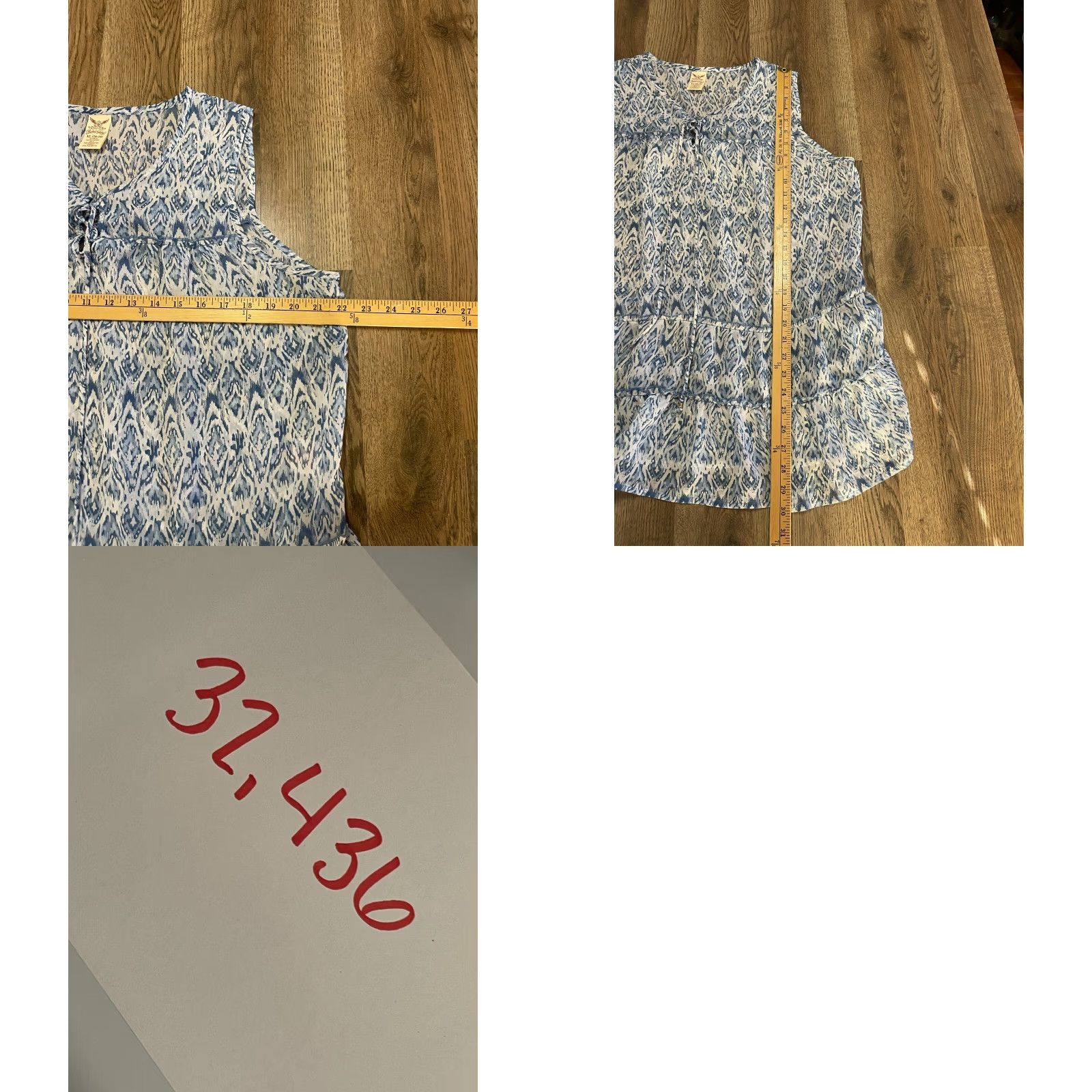 Faded Glory Faded Glory Dress Women XL Blue White Sleeveless Allover Print Casual Sundress Short Size 40" / US 18 - 8 Thumbnail
