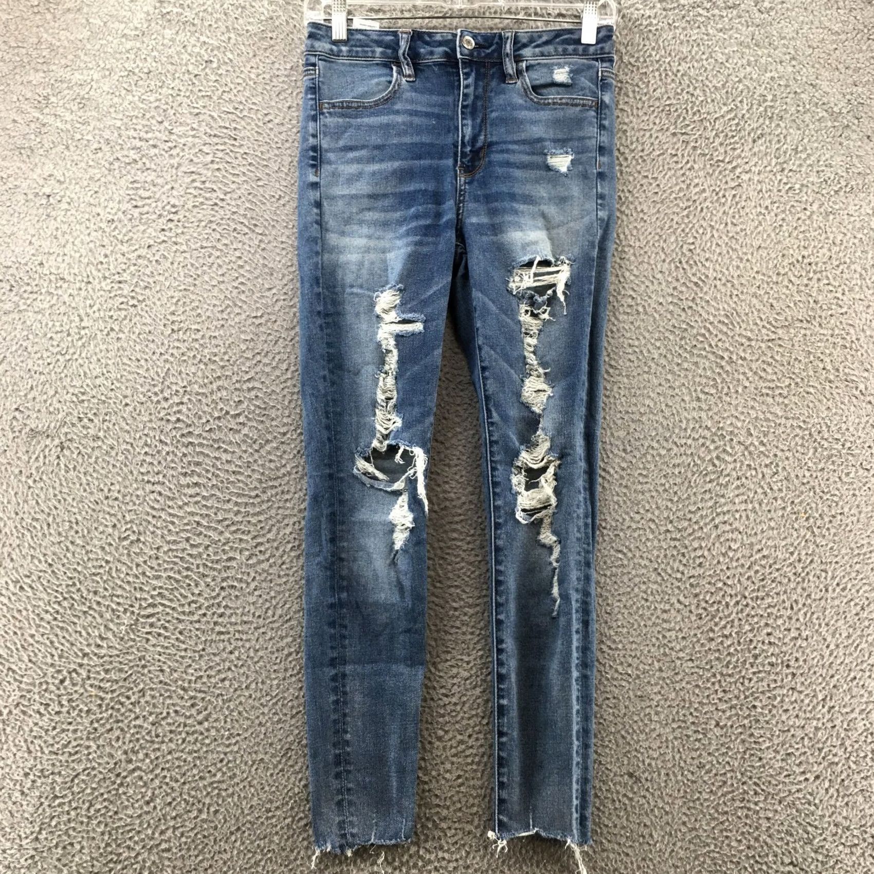 American Eagle Outfitters American Eagle Outfitters Jegging Jeans Womens 4S Blue Denim High-Rise Comfort Stretch Pockets Button Regular 28x25``` Size 27" / US 4 / IT 40 - 2 Thumbnail