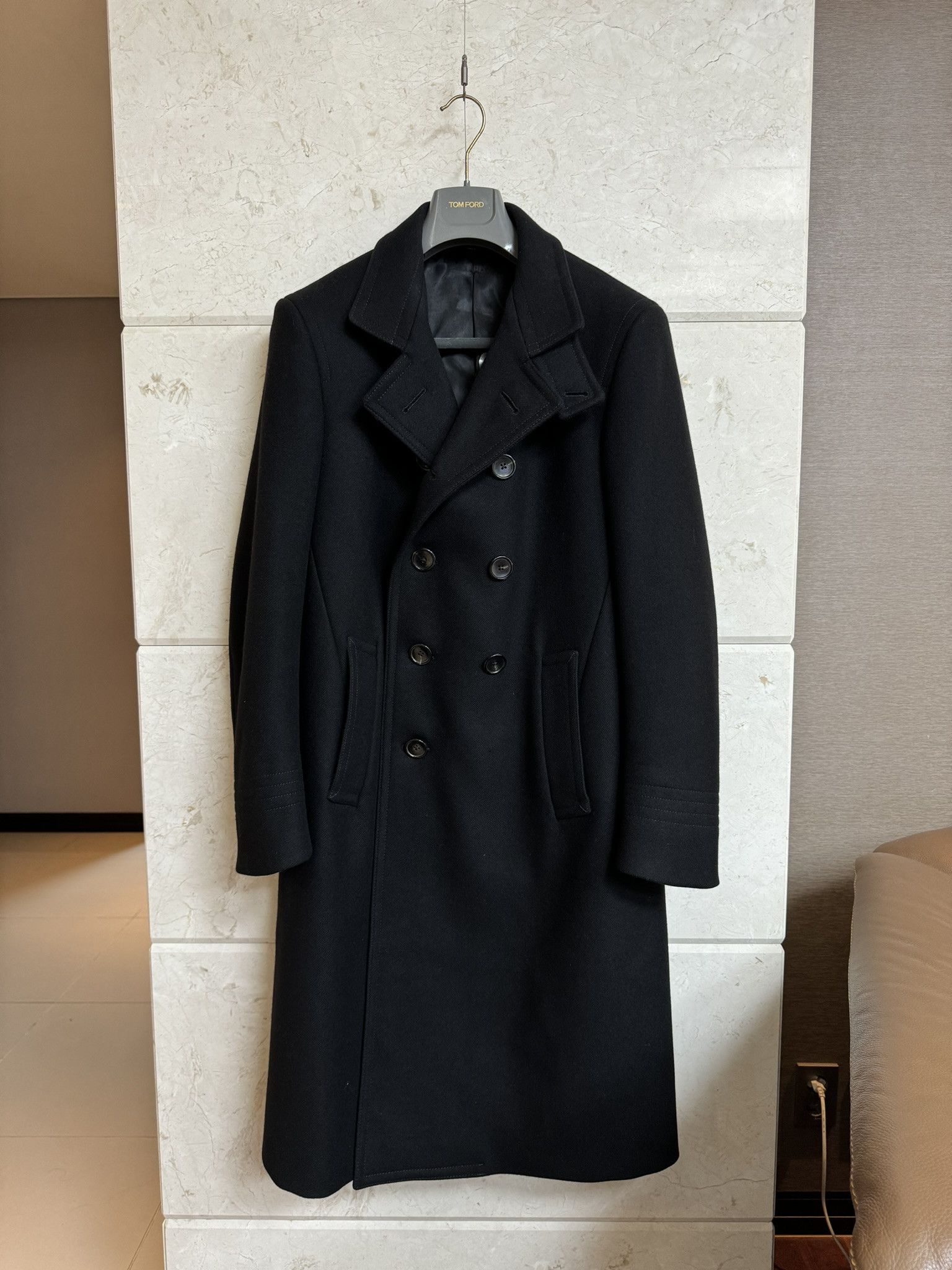 Tom Ford TOM FORD CASHMERE DOUBLE BREASTED COAT BLACK 48 R Grailed