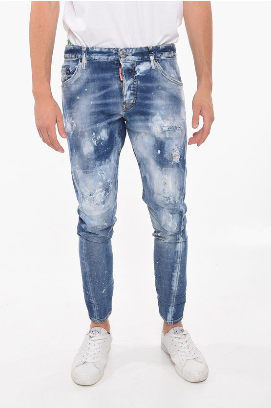 Dsquared2 Sexy-twist Fitting DAN Acid-washed Denims with Logo