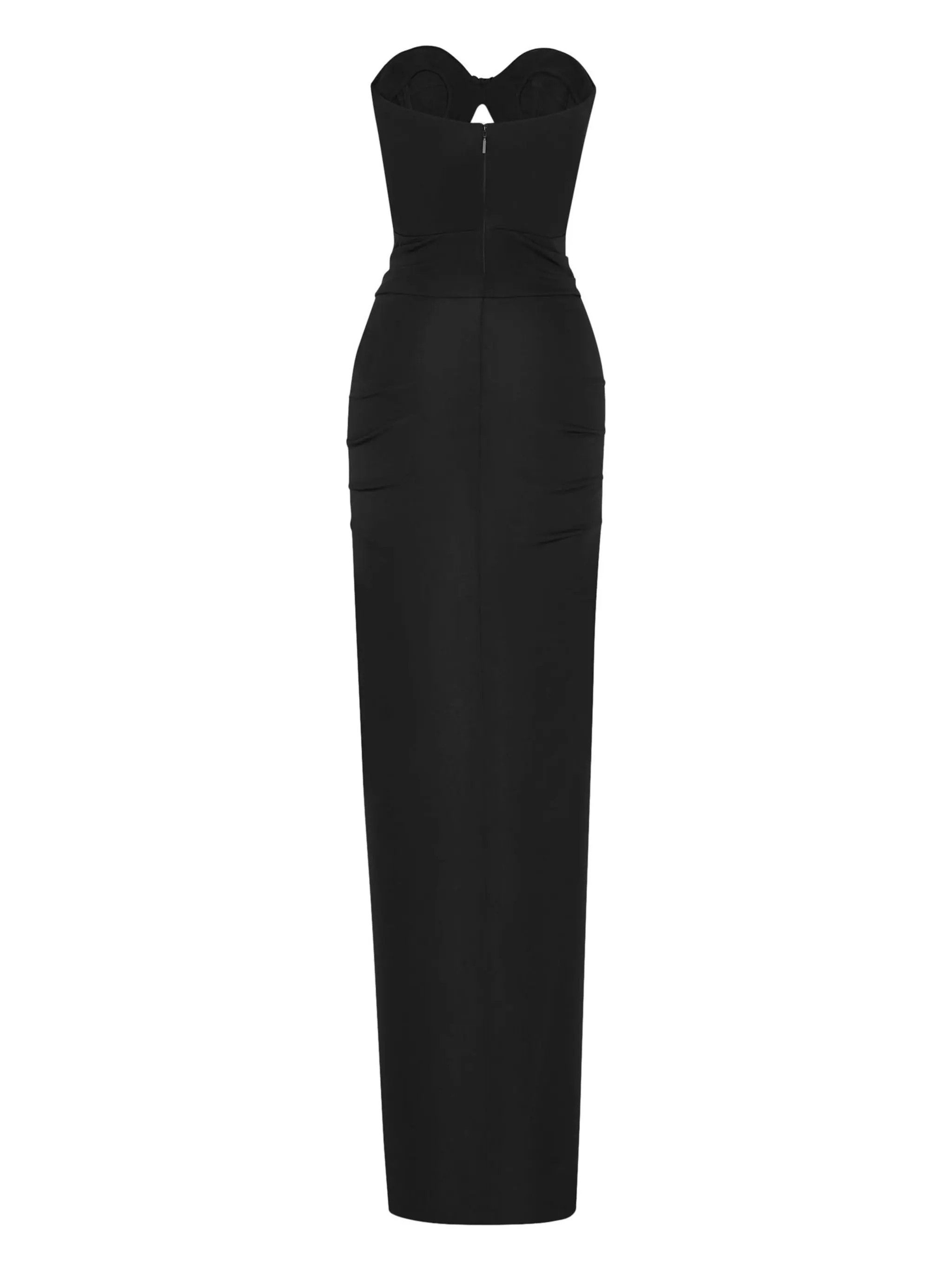 Saint Laurent Paris o1s1wg111024 Strapless Gathered Maxi Dress in Black Size XS / US 0-2 / IT 36-38 - 3 Thumbnail