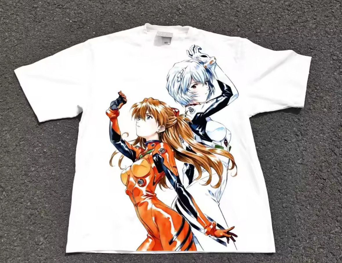 Japanese Brand Y2K Classic Evangelion Asuka Comic Style Heavyweight TShirt Size US L / EU 52-54 / 3 - 1 Thumbnail